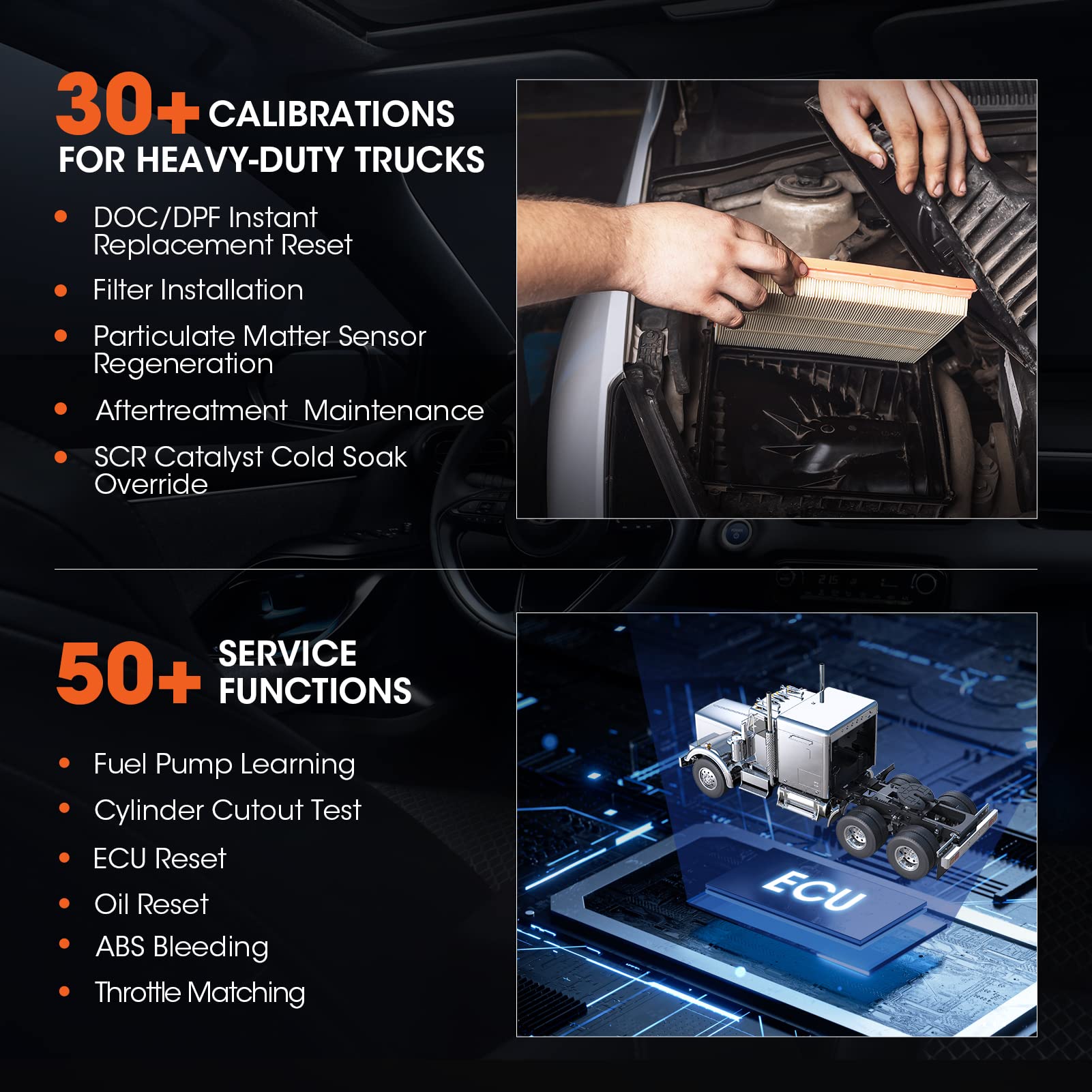 LAUNCH X431 V+ 5.0, SmartLink C Heavy Duty Truck Scanner for Commercial/Passenger Vehicles, J2534 D-PDU, ECU Program, ECU Coding, Topology, 60 Reset, Bi-Directional Scan Tool, All System