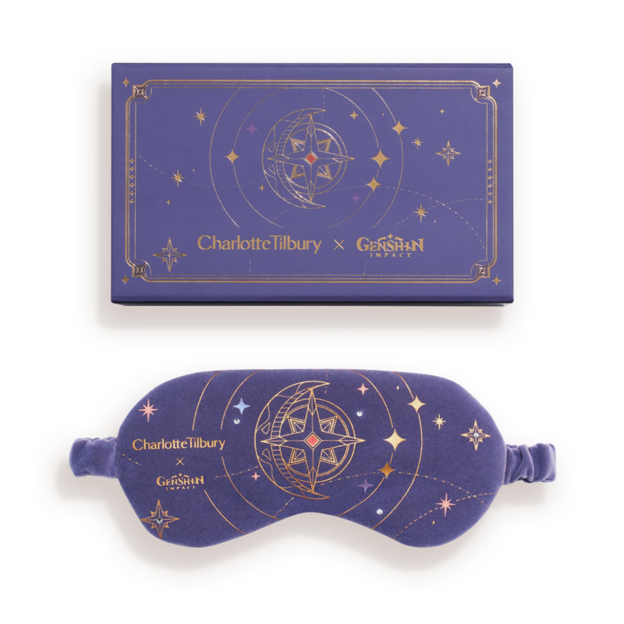 Charlotte Tilbury x Genshin Impact Mini Skin Care Set - Travel Size Skincare Kit with Magic Water Cream, Crystal Elixir, Setting Spray, Compact Mirror & Genshin Accessories - Pouch Included (6 Count)