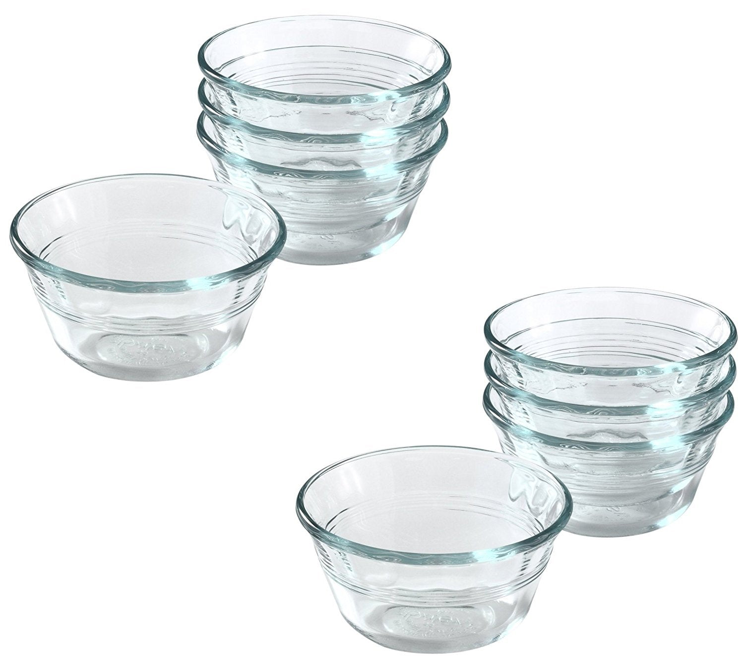 Pyrex Bakeware Clear Custard Cups, Set of 8, 6-Ounce