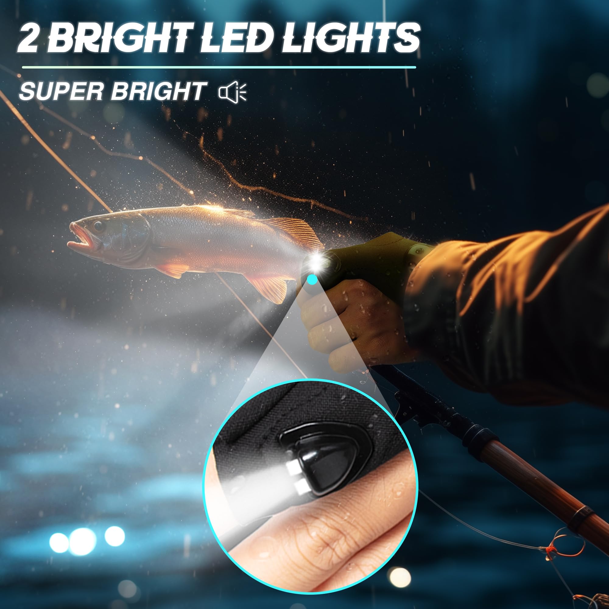 ThxToms LED Flashlight Gloves,Stocking Stuffers Gifts for Men Dad Him, Christmas Birthday Gifts for MenAdults Men Boyfriend,Cool Gadget for Repairing Fishing Camping