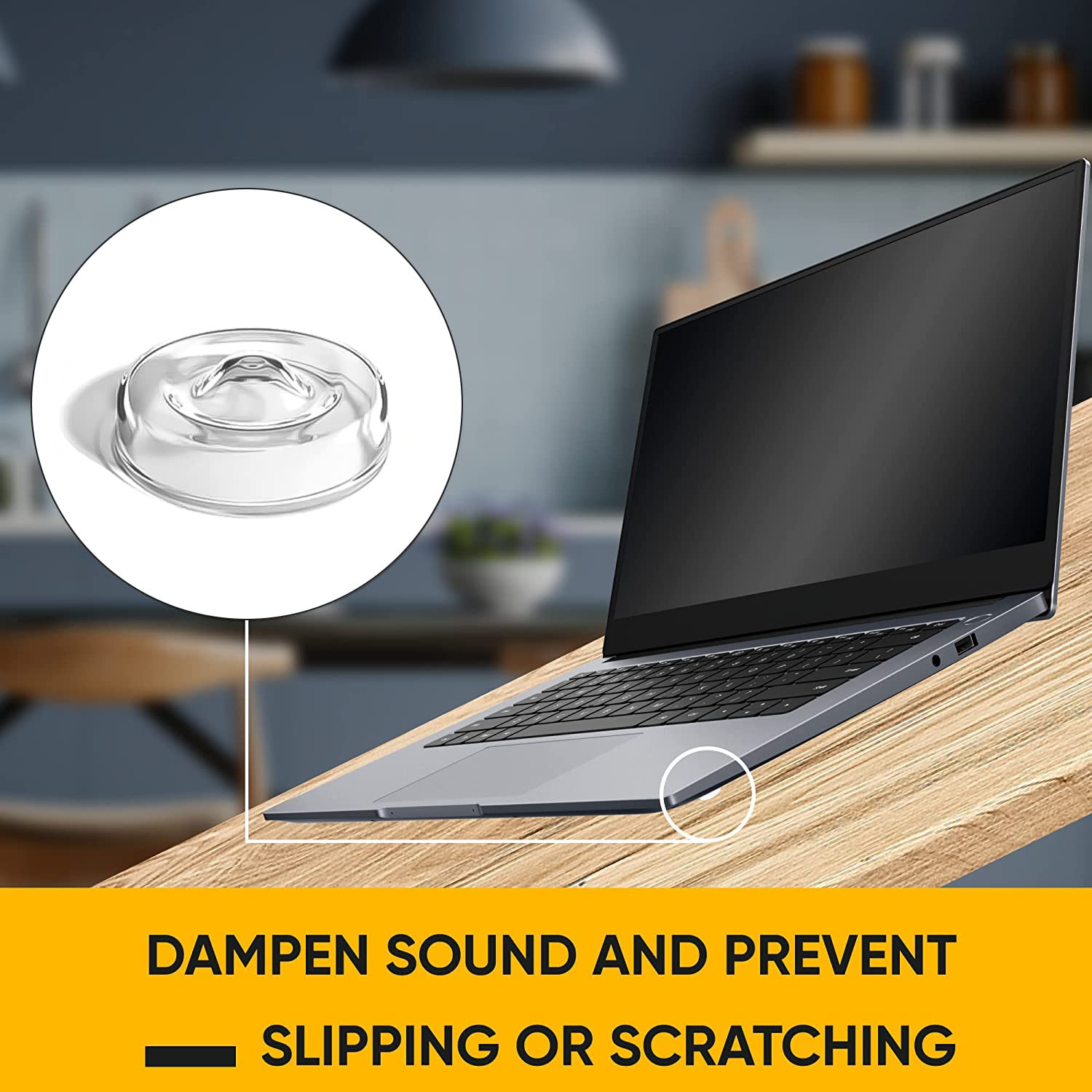 Vellax Cabinet Door Bumpers - Self Adhesive Pads, Cabinet Stoppers, Rubber Bumpers for Drawers, Cupboards, Cutting Boards, Glass Tops, Picture Frames, Kitchen Furniture