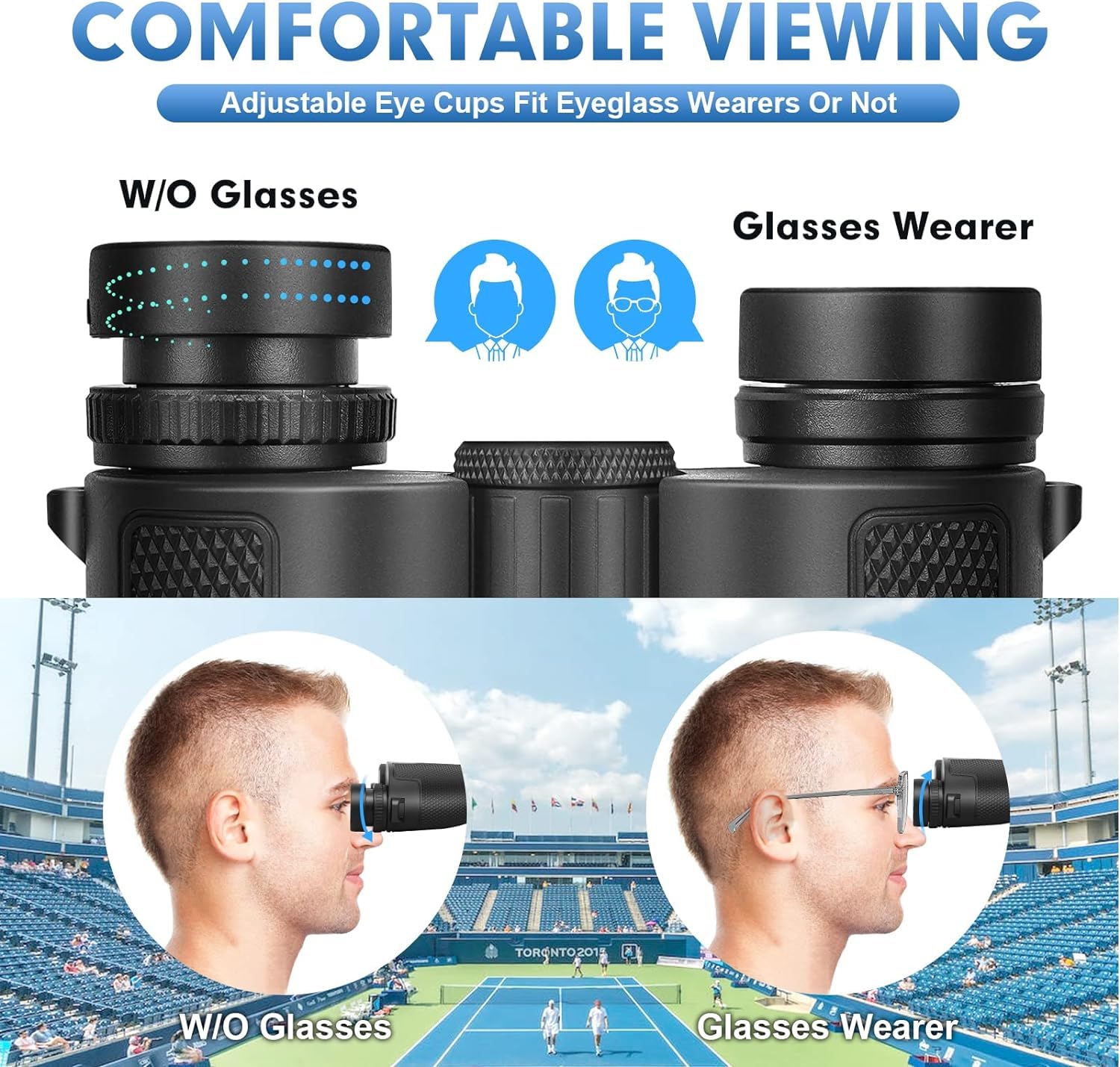 12x25 Compact Binoculars for Adults and Kids, Waterproof Binoculars with Low Light Night Vision - High Powered Easy Focus Binoculars with Low Light Vision for Outdoor Hunting Travel