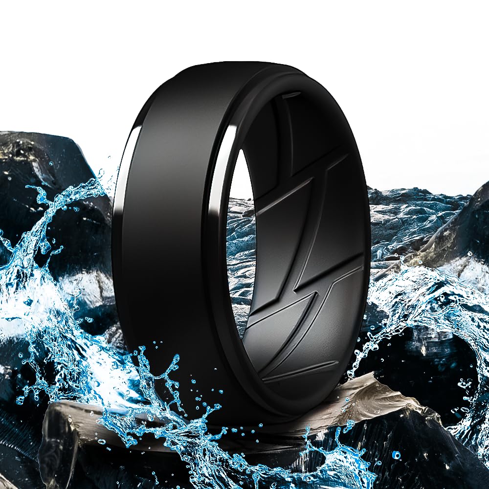 Silicone Ring Mens Wedding Band: Durable Silicone Rings for Him & Women - Perfect Mens Jewelry, Rubber Wedding Bands Men, Mens rings Silicone rings for men Wedding Ring Set, Size 6/7/8/9/10/11/12/13