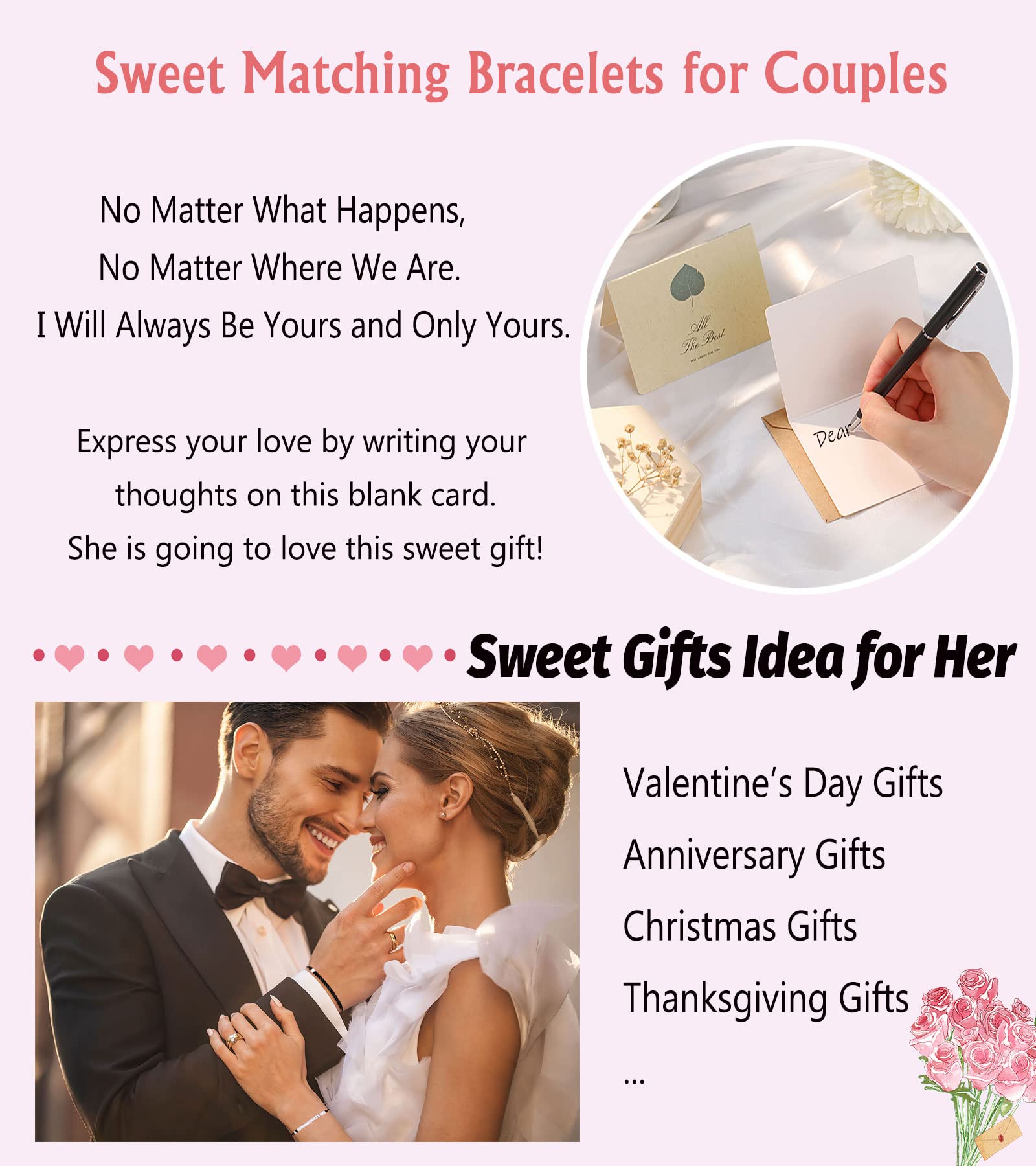 UNGENT THEM Valentines Day Gifts for Her Girlfriend Bracelet Gift Ideas Love My Girlfriend Gf Christmas Anniversary Birthday Romantic I Love You Gifts for Women Girlfriends Fiance