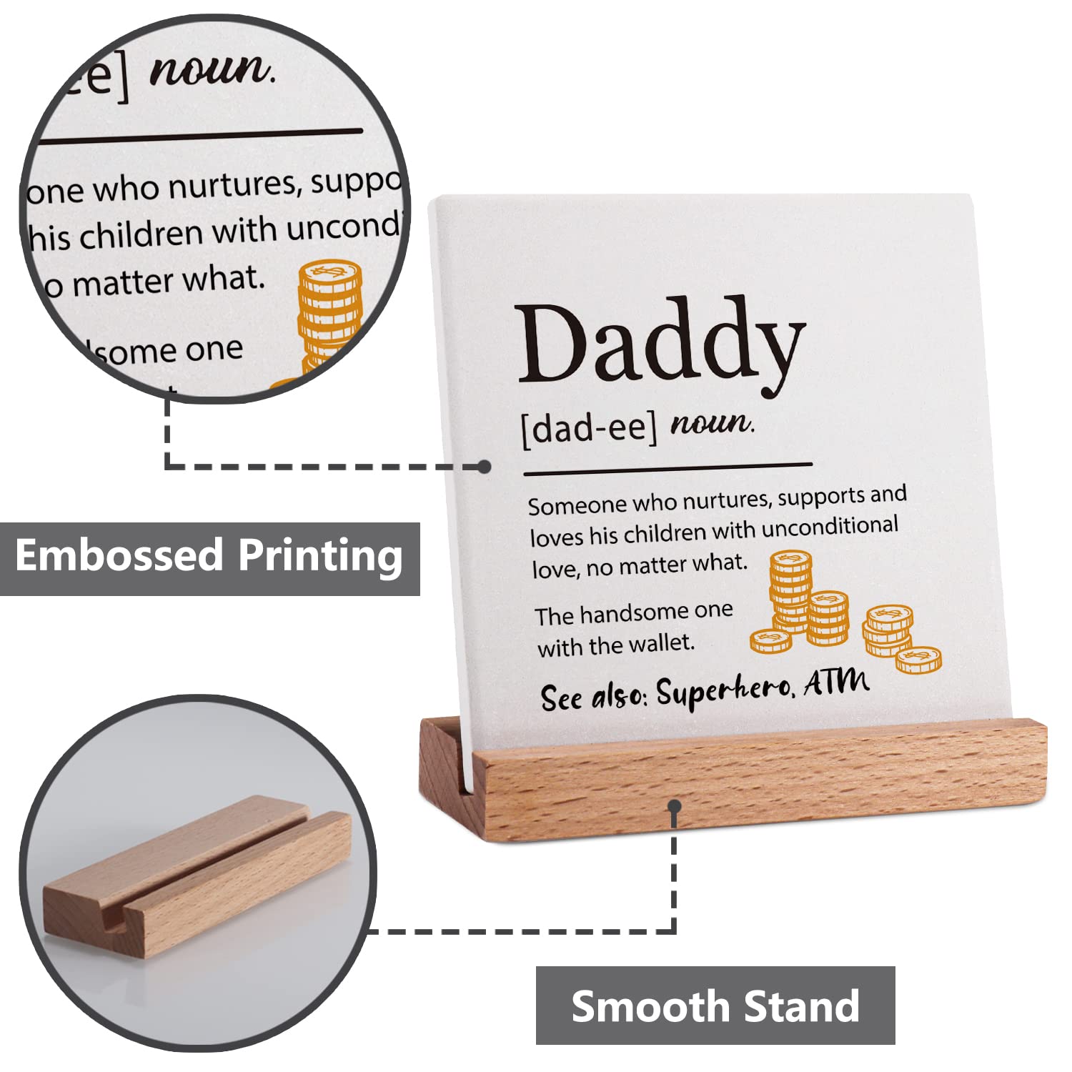 Daddy Funny Definition Gifts from Son Daughter, Father's Day Gifts, Best Dad Ever Gift Ideas, Dad Birthday Gifts for Men, Father's Day Gifts from Kids Wife