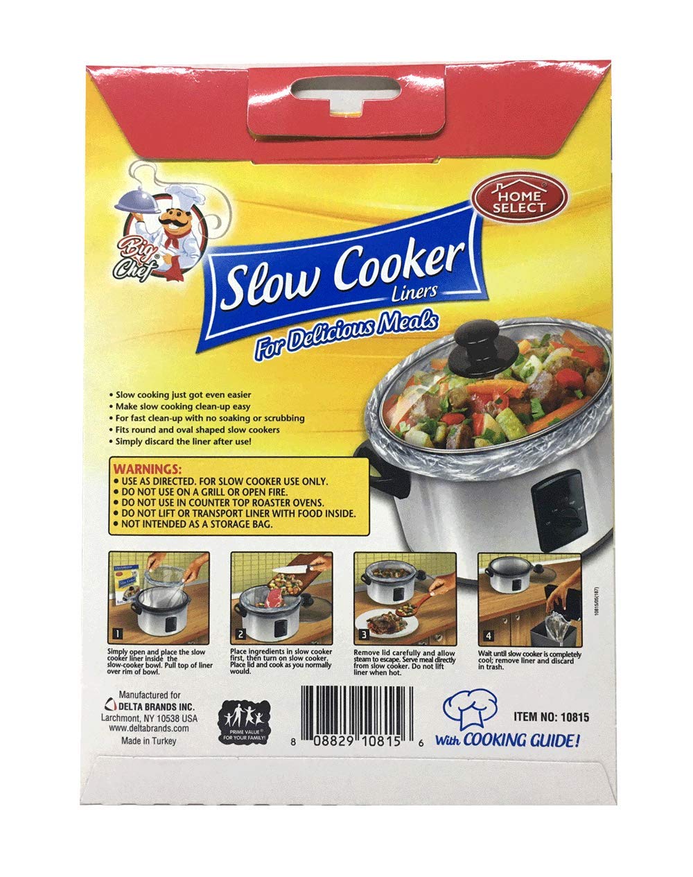 Home Select 10815-24 Slow Cooker Liners,3 quart