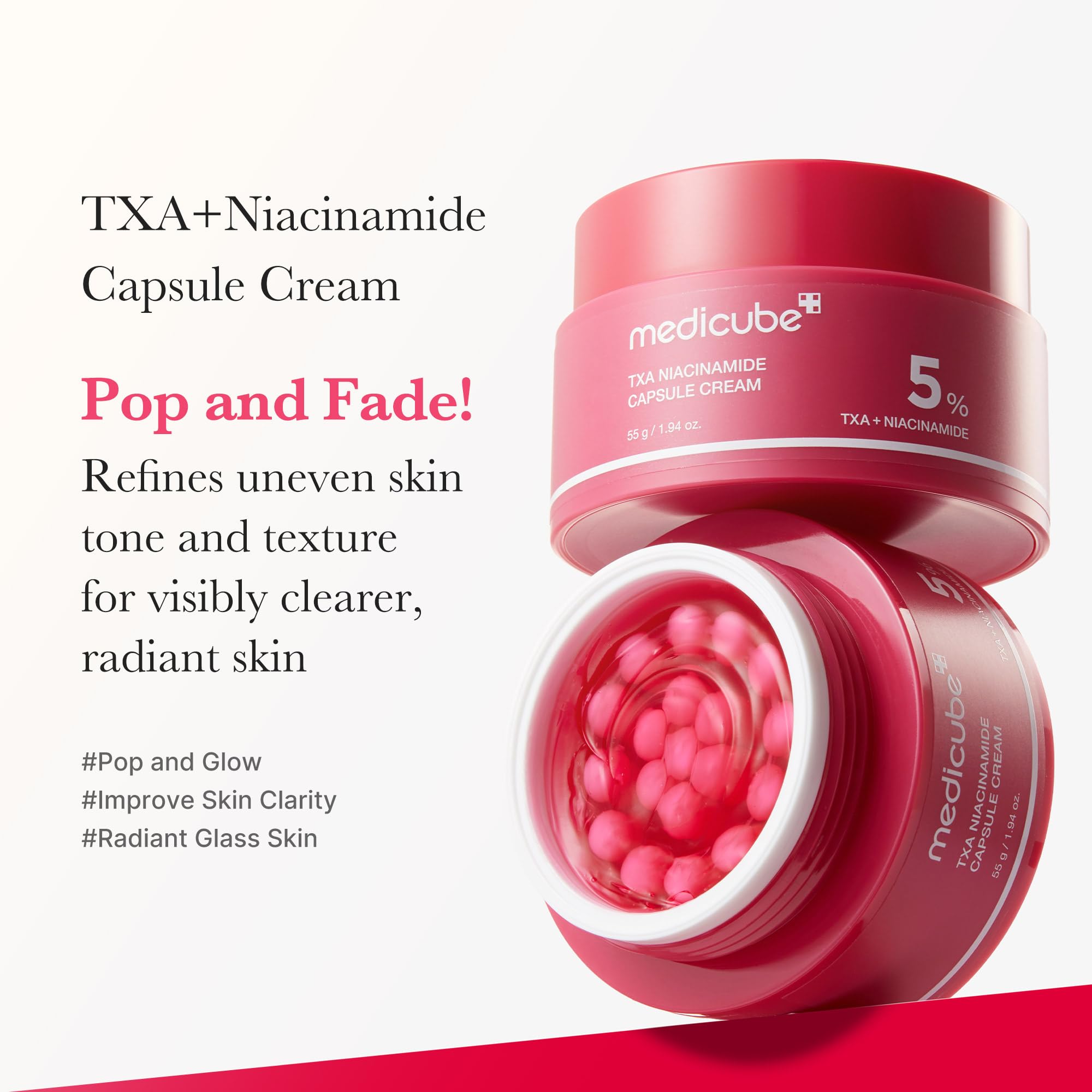 medicube Capsule Cream Trio: TXA + Niacinamide, Deep Vitamin C, and Salmon DNA PDRN Capsule Cream | Hydrating, Clarifying Korean Skincare Set for Glowy, Firm, and Balanced Skin Tone