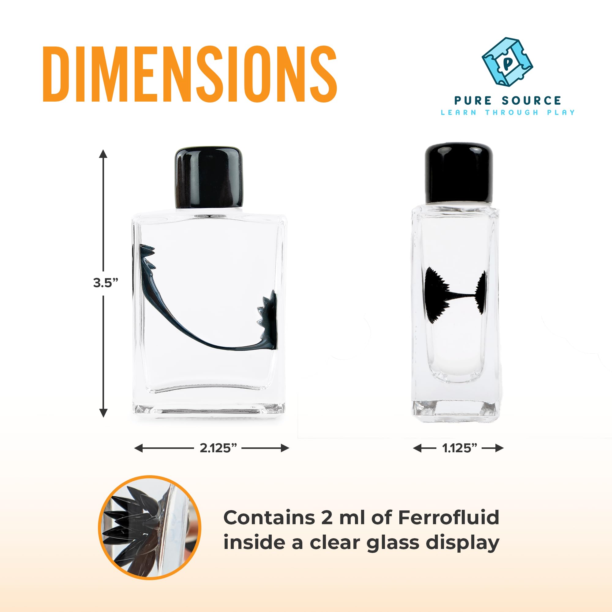 FerroFluid Display Toy Bottle – Dancing Magnetic Fluid STEM Toy – Interactive Liquid Metal Desk Toy with Neodymium Magnets – Educational Science Kit for Kids & Adults