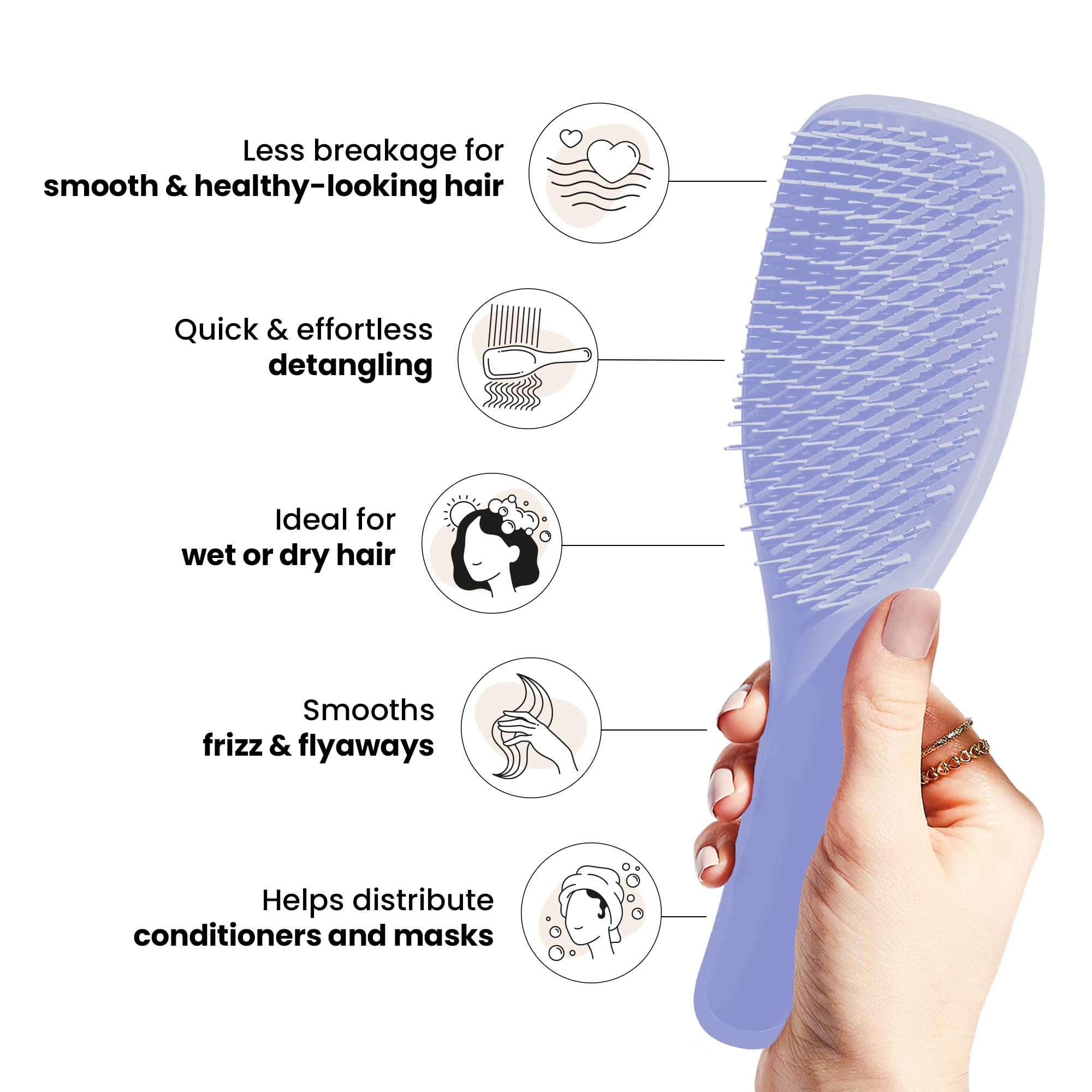 Tangle Teezer Ultimate Detangler Brush for Wet & Dry Hair, Eliminates Knots & Reduces Breakage for All Hair Types, Sweet Lavender