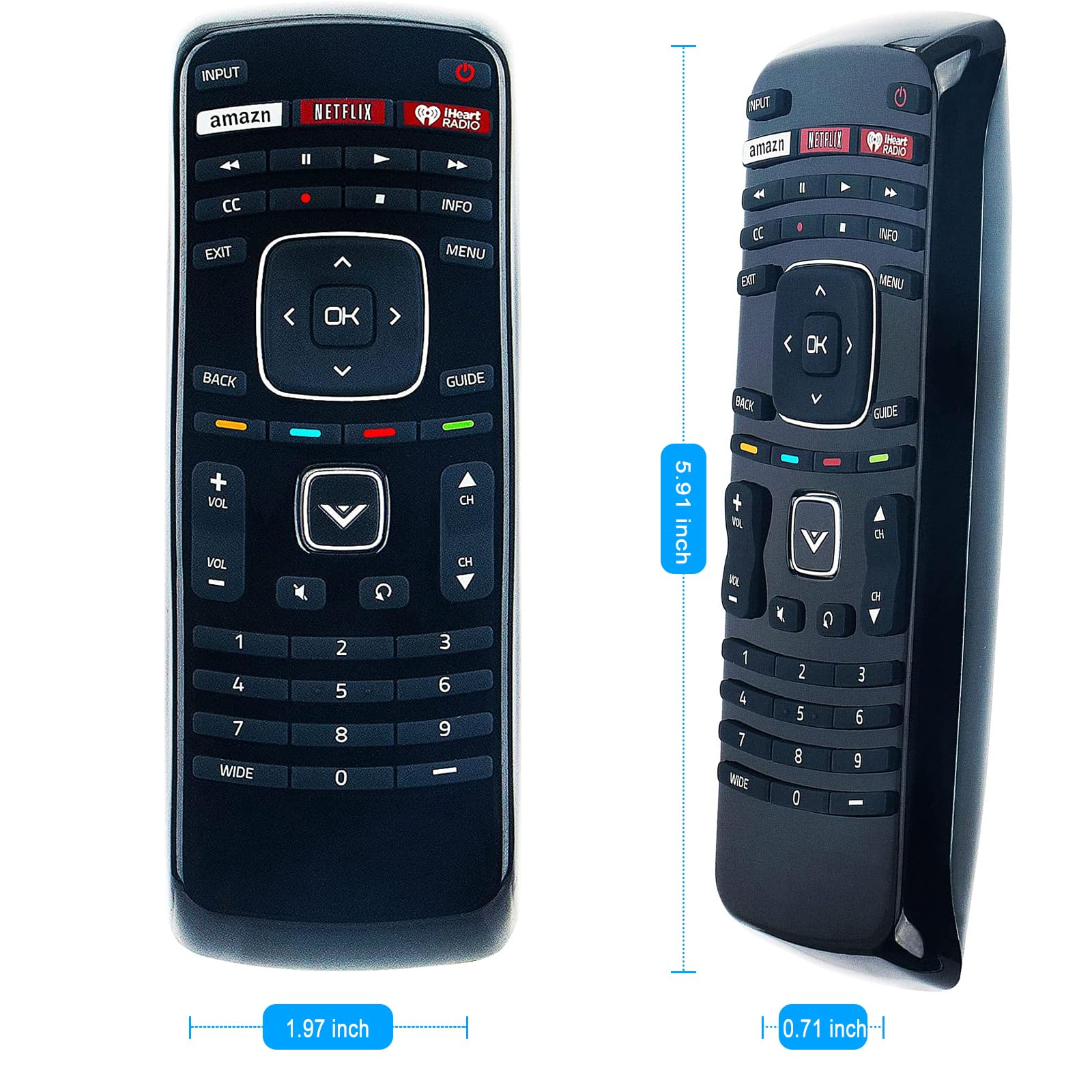 XRT112 Replacement Remote Control fit for Vizio Smart Internet LED TV with Netflix/iHeart APP Keys