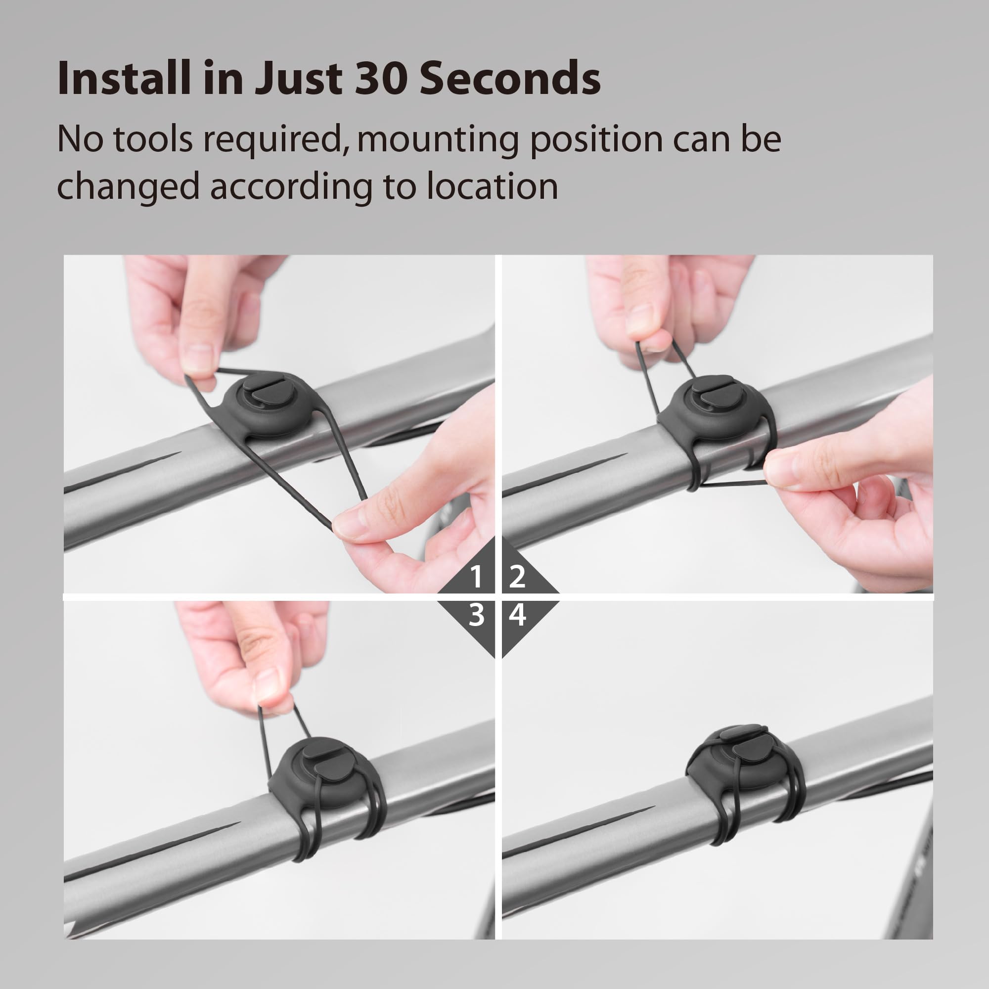 BONE Bike AirTag Strap, Hidden Bicycle GPS Tracker Case for Apple AirTag, Ultra-Lightweight Scratch-Free & Waterproof Silicone Holder, Anti-Theft Seatpost Mount for Mountain Bikes & Scooters