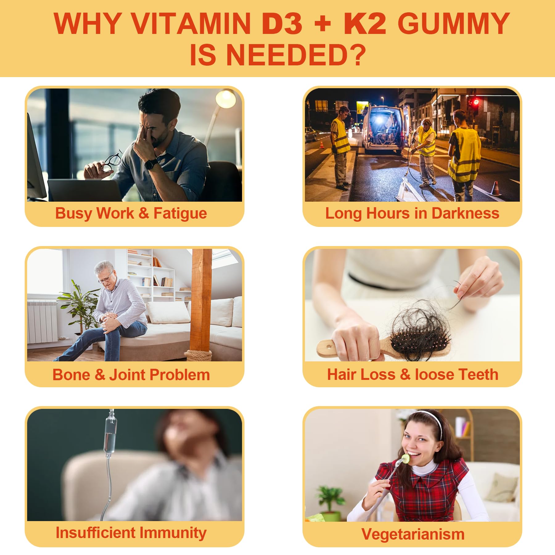 Vitamin D3 5000IU + K2 (MK-7) 120mcg, Sugar-Free Vitamin D3 K2 Filled Gummies with Vitamin B Complex - Methyl B12, B9, B6 | Vitamin E & Zinc, MCT Oil - Supports Bone & Teeth Strength, Immune, 1PACK