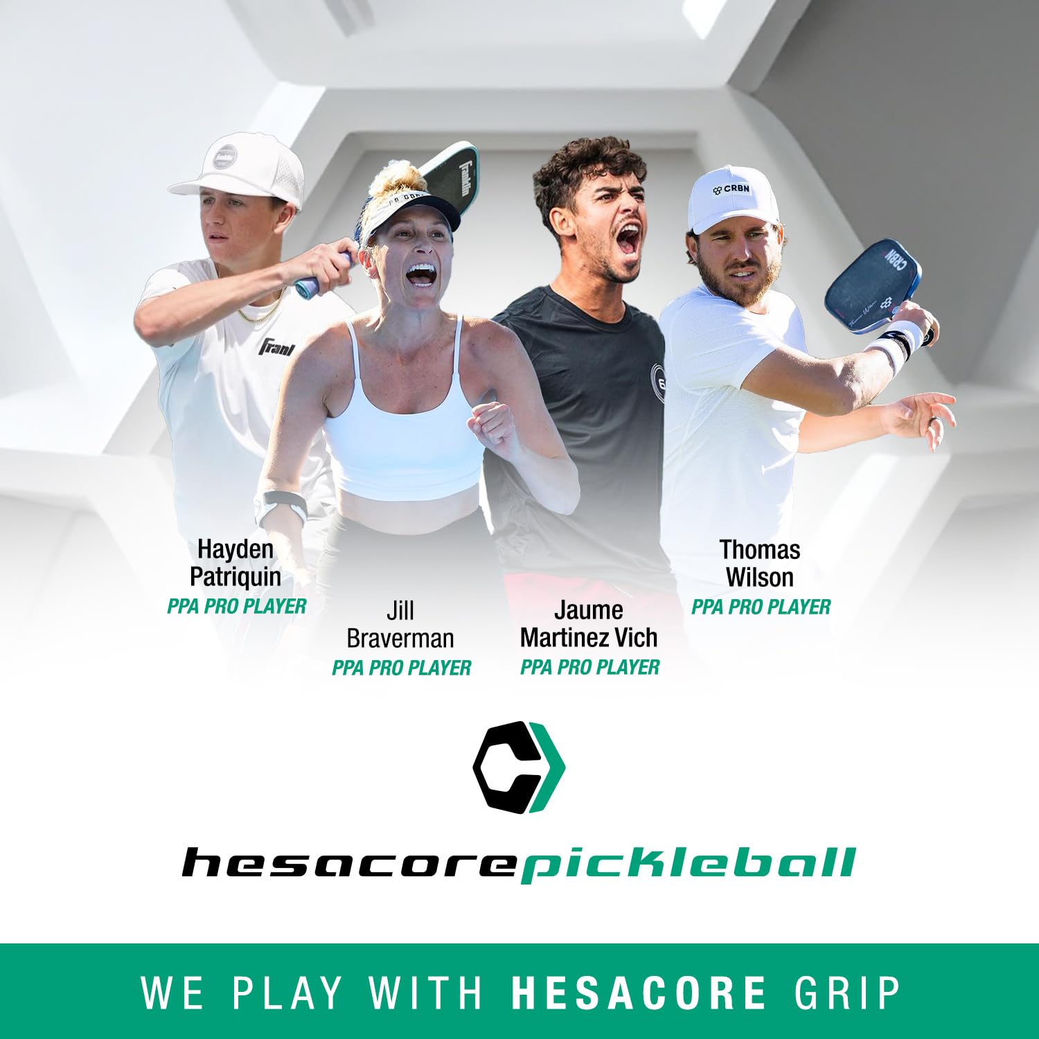 Hesacore Pickleball Paddle Grip - 5.25in - Supports Tennis Elbow, Enhances Grip Strength, Reduces Vibration with Finger Support and Anti-Sweat - Medium