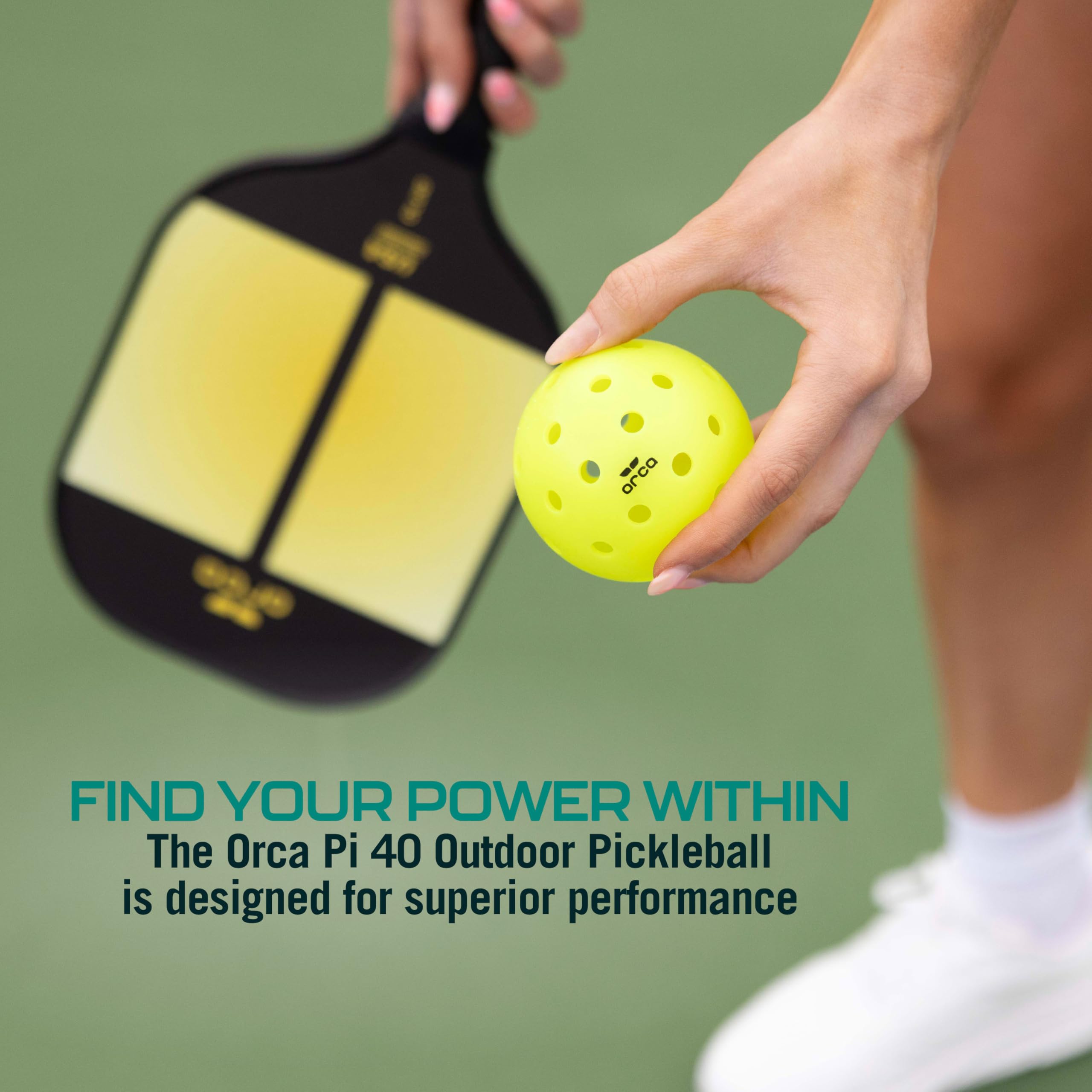 Orca Pickleballs Pi 40, Outdoor 6 Pack, USAPA Approved Official Size 40 Hole Crack-Resistant Ball, Perfect for Tournament Hard-Court Surfaces