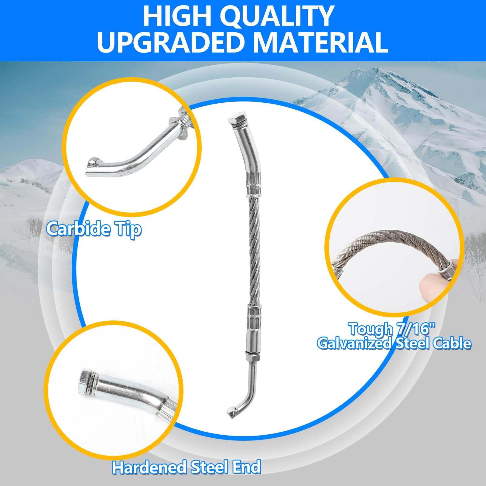 Kavius Ice Scratchers Snowmobile 4PCS Set Compatible with Polaris Arctic Cat Ski-doo Lynx Cable Ice Scratchers Kit Fit for Reverse & Non-Reverse Gear Equipped Snow Mobiles Track Heights Above 2-1/2"