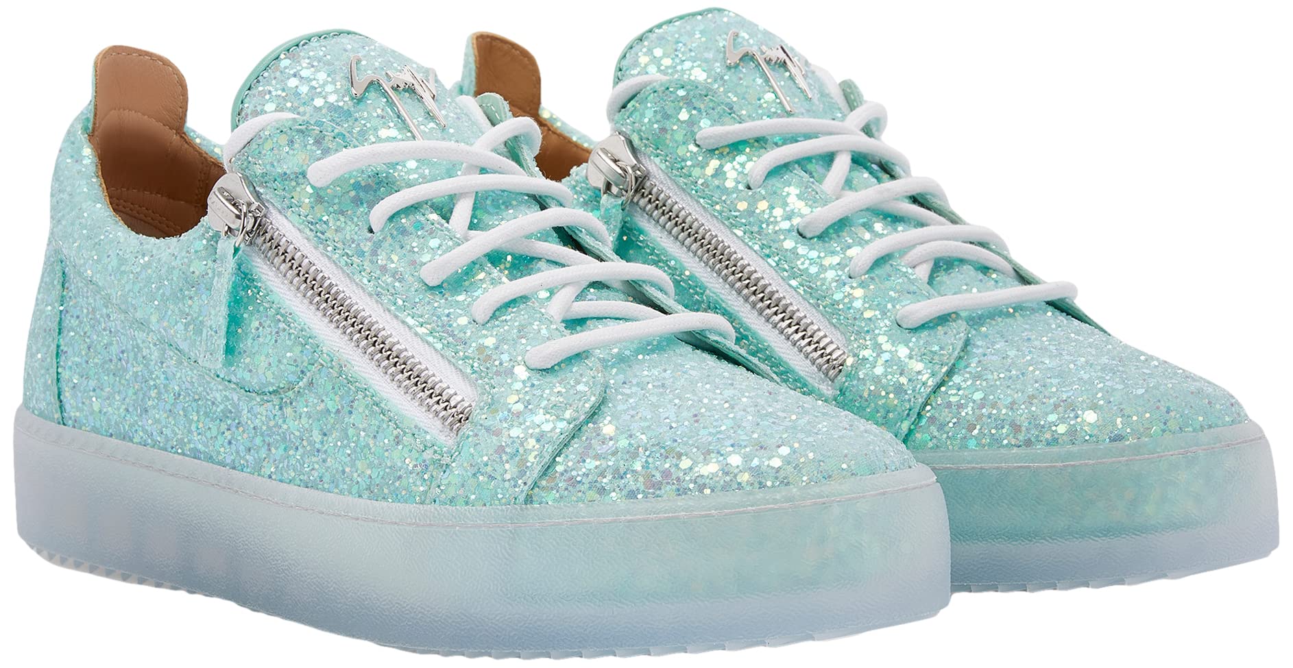 Giuseppe Zanotti, Frankie Glitter Low Top Sneakers, 10, Blue