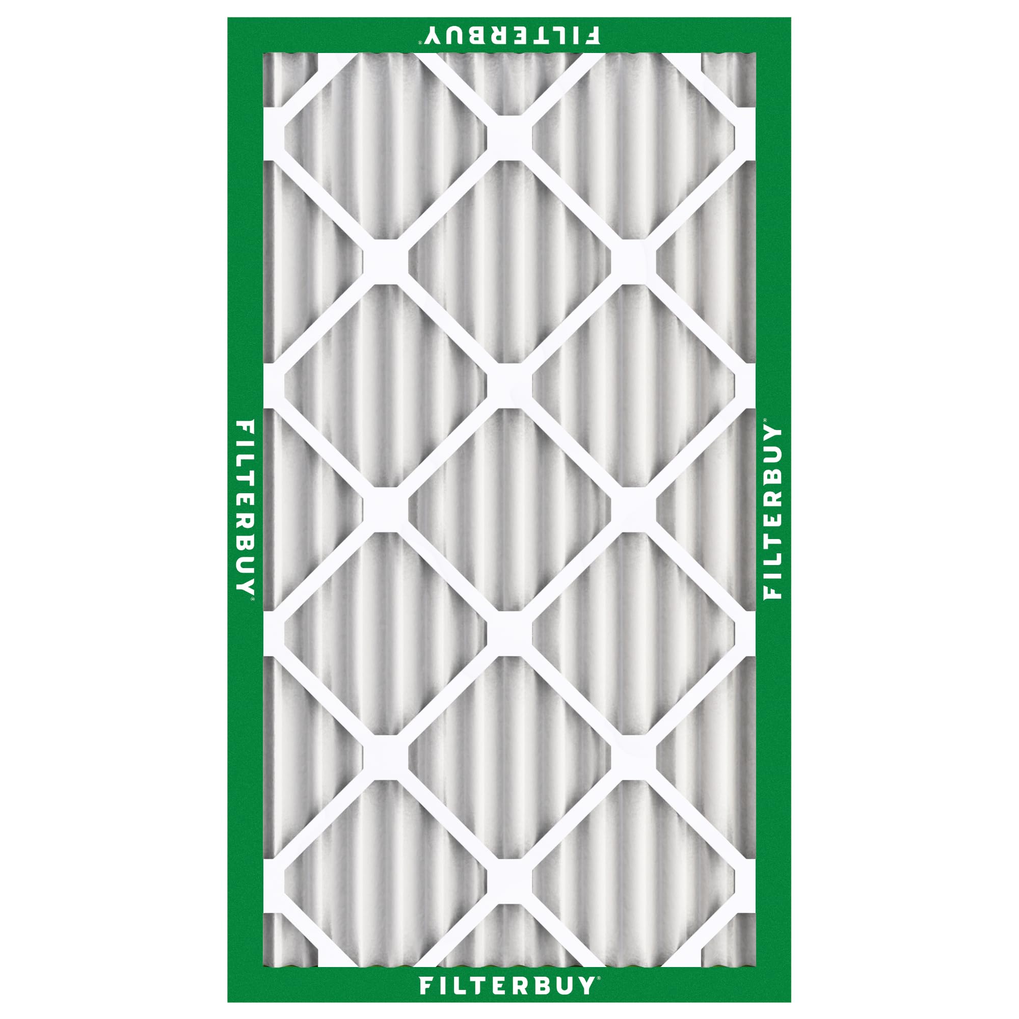 Filterbuy 12x24x2 Air Filter MERV 8 Dust Defense (12-Pack), Pleated HVAC AC Furnace Air Filters Replacement (Actual Size: 11.38 x 23.38 x 1.75 Inches)