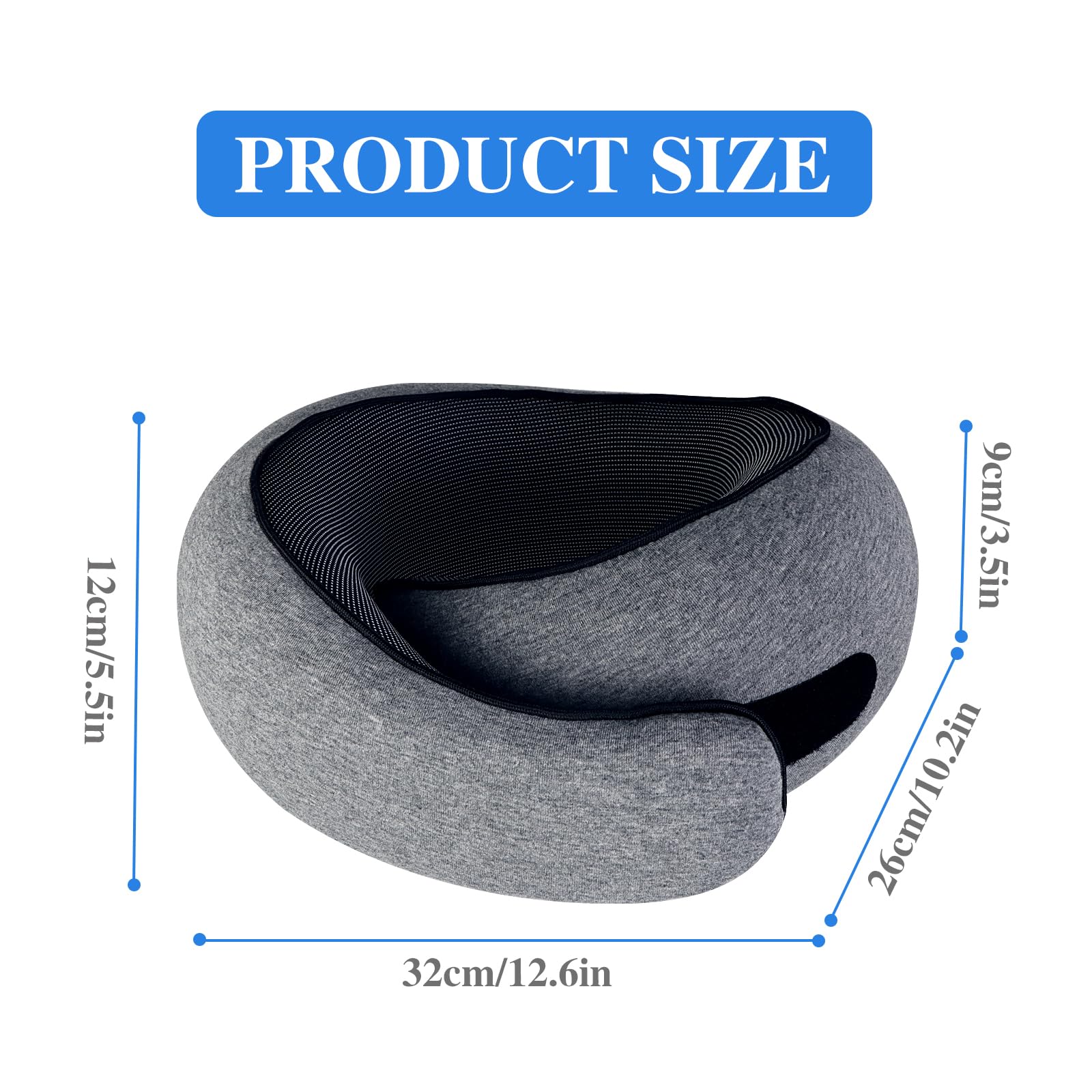 Obemary Travel Pillow, Neck Pillow, Neck Pillow for Traveling, 360° Travel Neck Pillows for Airplanes, Memory Foam Airplane Pillow, Soft Airplane Neck Pillow Stowable Travel Pillows for Airplanes