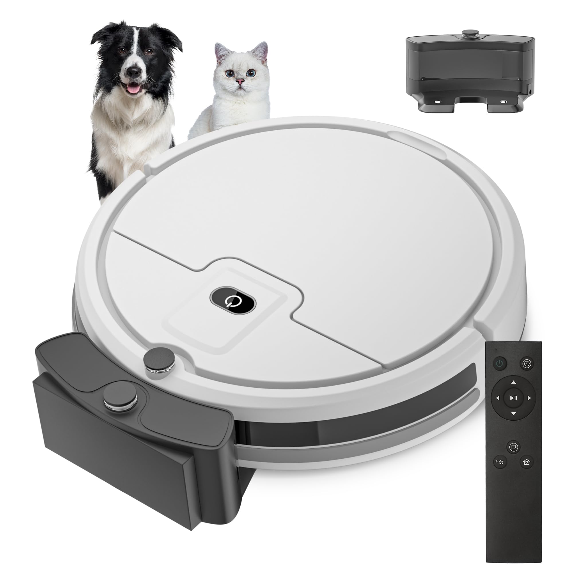 ENCHE Robot Vacuum Cleaner, 2900Pa Robot Vacuum Powerful Suction with Remote Control, Automatic Self-Charging, Long Runtime, Slim and Quiet Robotic Vacuum for Carpet and Pet Hair