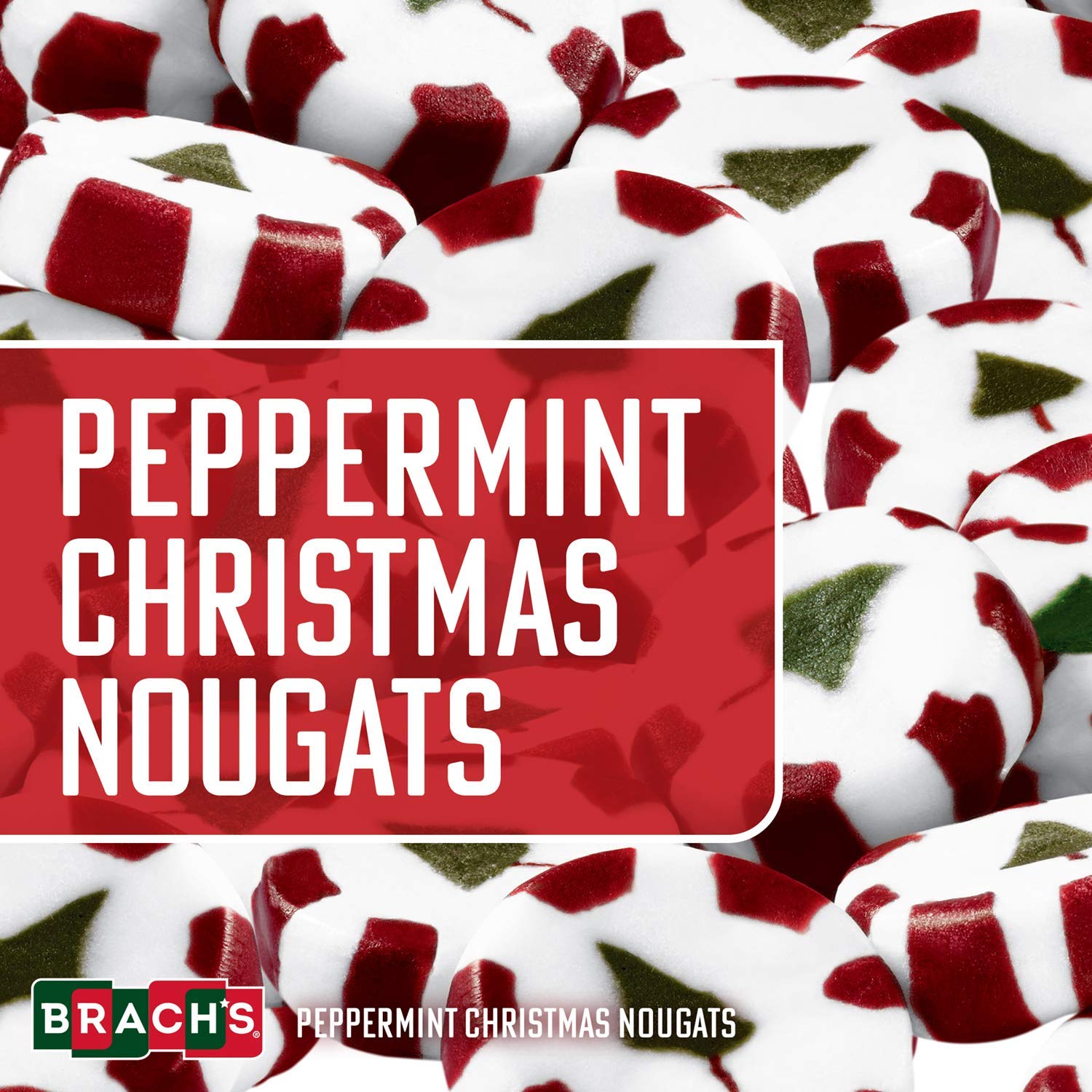 Brachs Peppermint Christmas Nougats Candy - Bulk Christmas Candy - Individually Wrapped Brachs Peppermint Candy – Bulk Holiday Candy for Stocking Stuffers and Holiday Treats (Pack of 50)