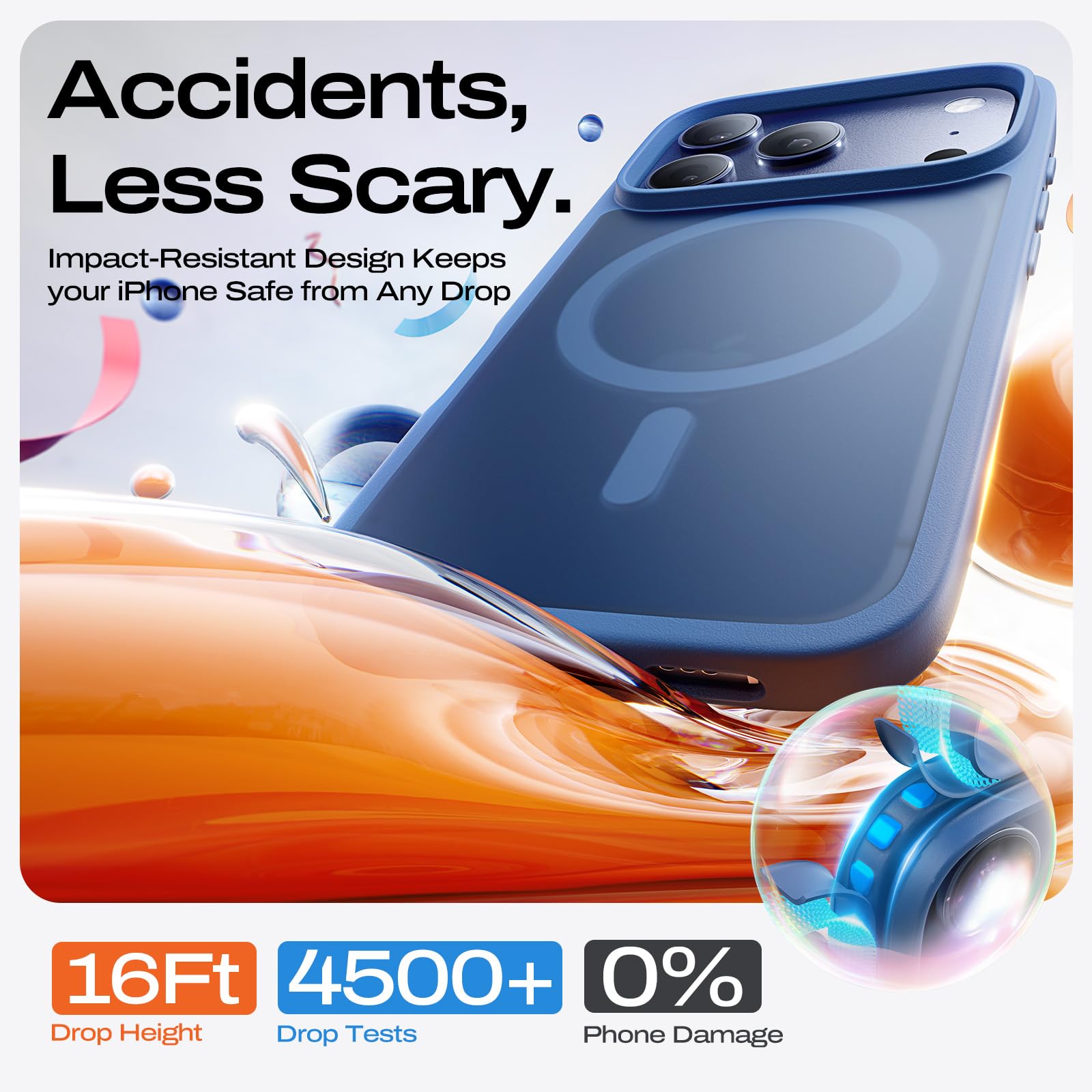 LISEN 3 in 1 Shockproof for iPhone 17 Pro Case [2025 Upgrade] (Compatible with Magsafe & Shockproof Military-Grade Protection) Magnetic i Phone Cover for 17pro, 3-Color Set Multicolor