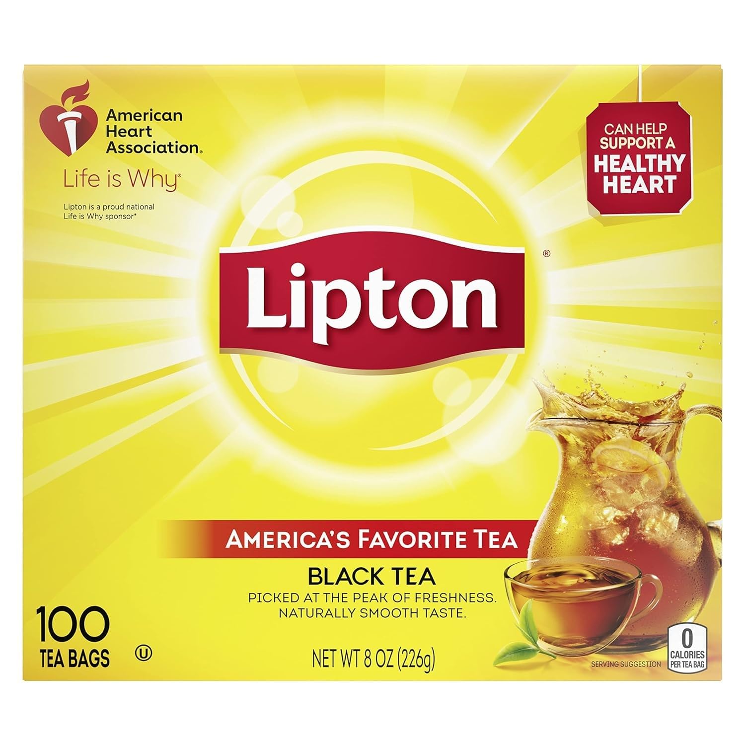 Lipton 291 Tea Bags, Regular, 100/Box