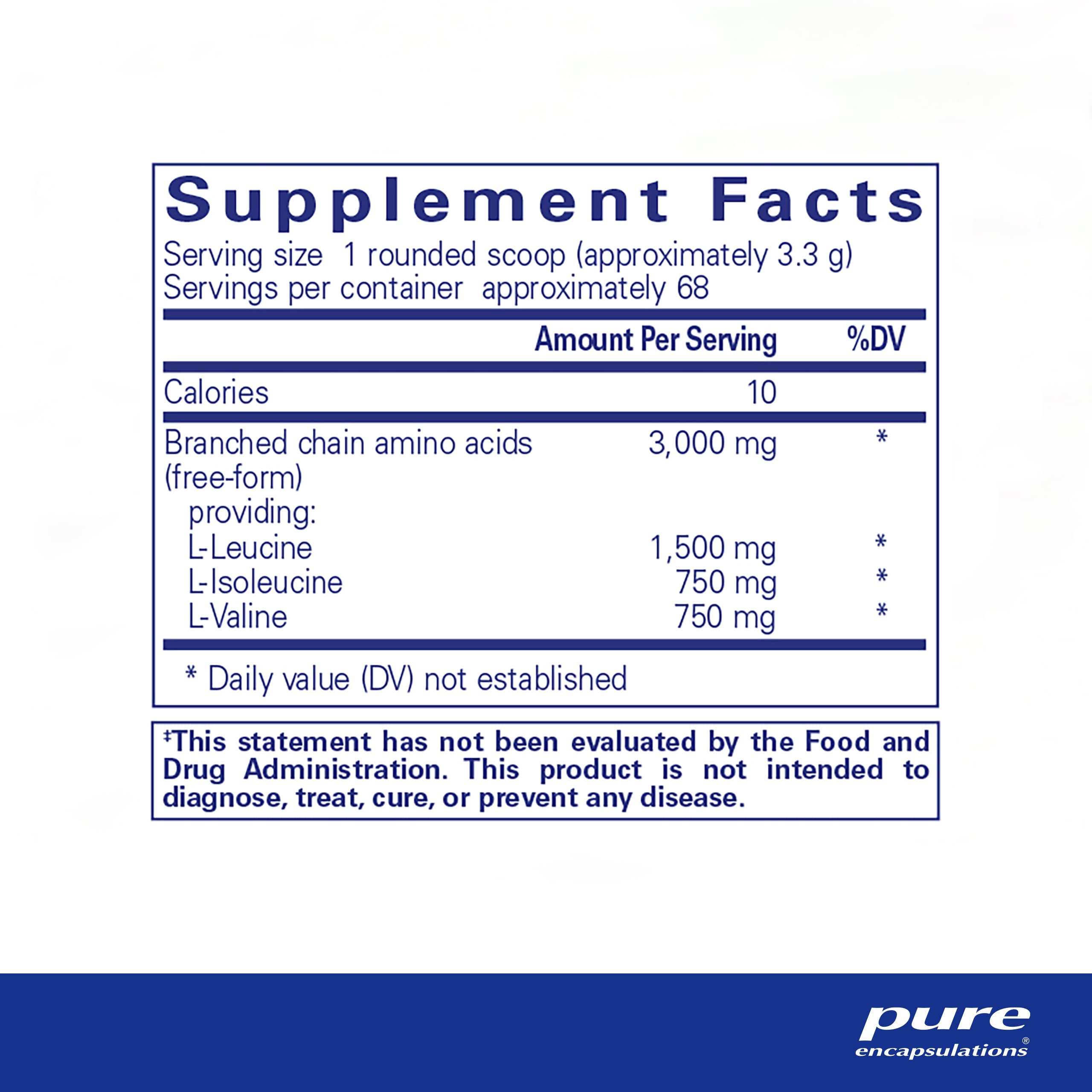 Pure Encapsulations BCAA Powder | Hypoallergenic Supplement to Support Muscle Function During Exercise | 8 Ounces