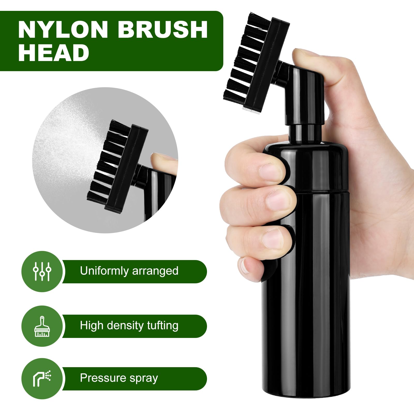 Golf Club Brush Cleaner with Retainer Clip and Squeeze Water Bottle，Suitable for U & V-Grooves 8 Inches Golf Water Brush with Retractable Clip Hold 5.5oz of Water (Black)