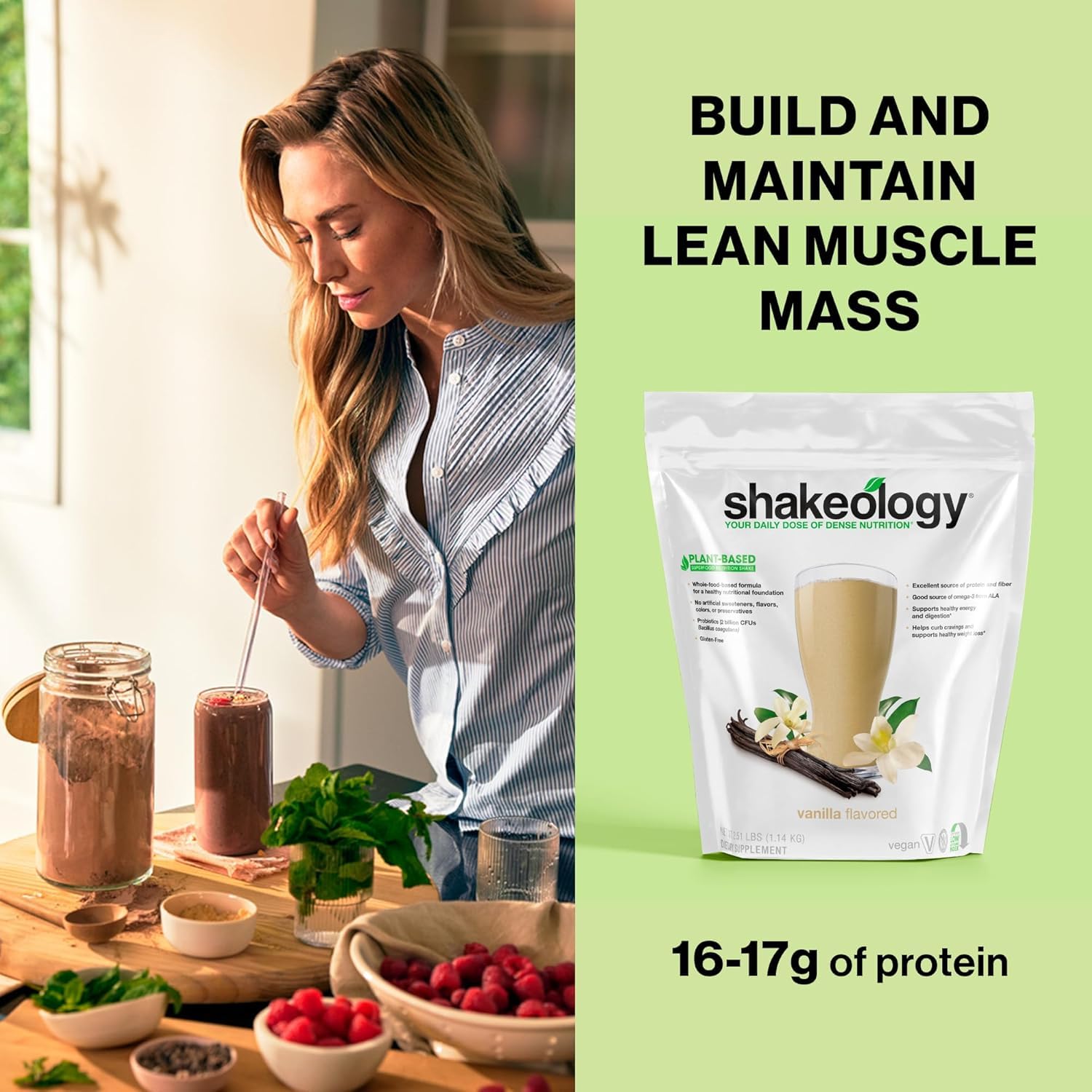 Shakeology Vegan Protein Powder - Gluten Free, Superfood Protein Shake - Helps Support Healthy Weight Loss, Lean Muscle Support, Gut Health, Manage Effects of Stress, Cookies and Creamy - 30 Servings