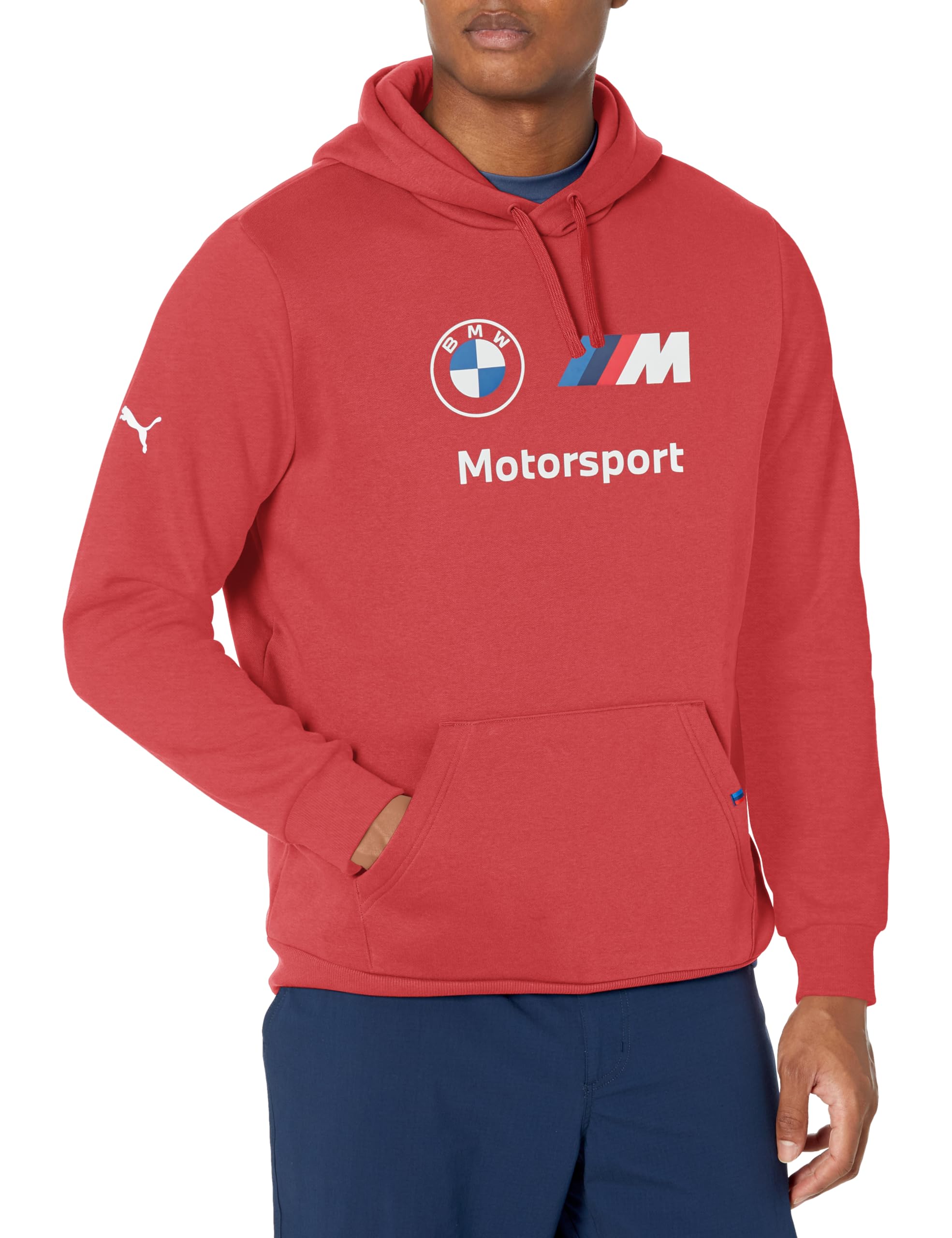 PUMA Men's BMW M Motorsport Essentials Fleece Hoodie, Astro RED, Small