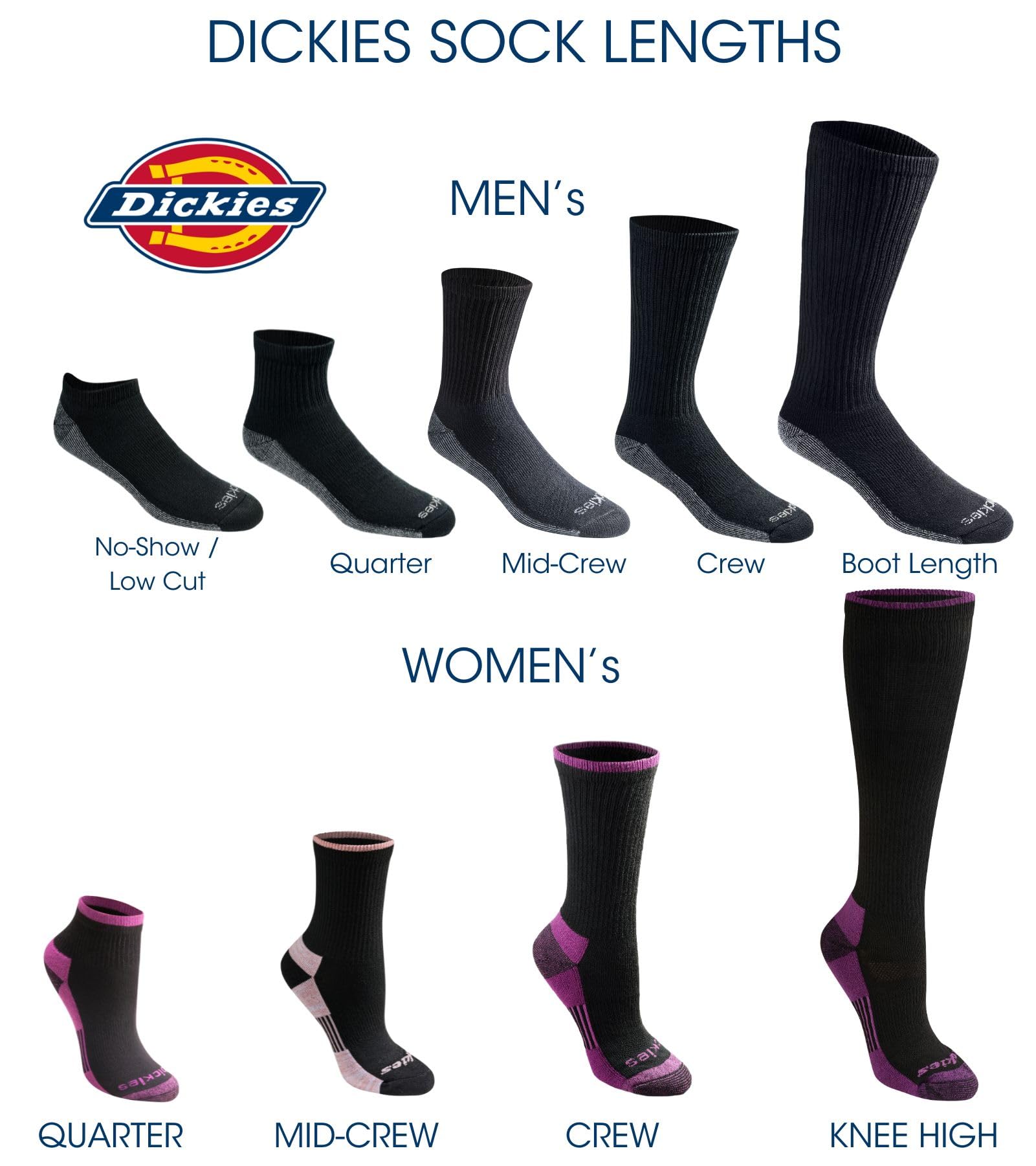 Dickies Men's Dri-Tech Moisture Control Crew Multipack Socks, Hi-vis Yellow Black (6 Pairs), Large