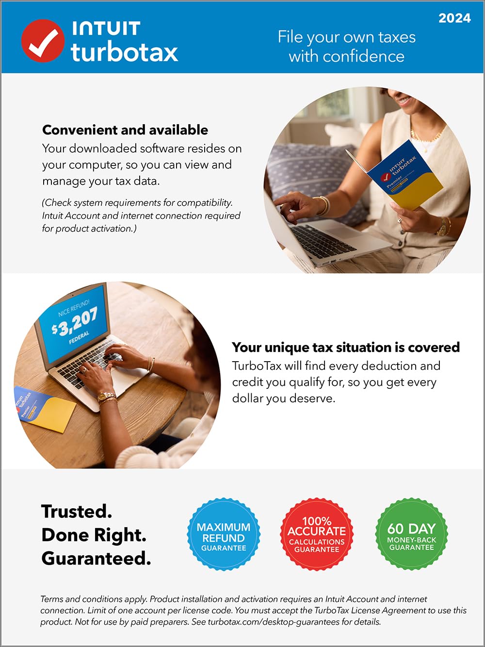 TurboTax Premier 2024 Tax Software, Federal & State Tax Return [PC/MAC Download]