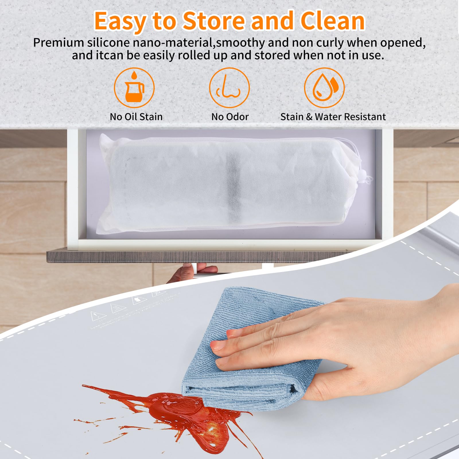 Fuloon Rollable & Portable Electric Warming Tray,Upgreaded Graphene Heating Food Warming Mat with Overload Protection and Storage Bag Made of Premium Silicone Nano-Material (23.6 * 14.6in) (Grey)