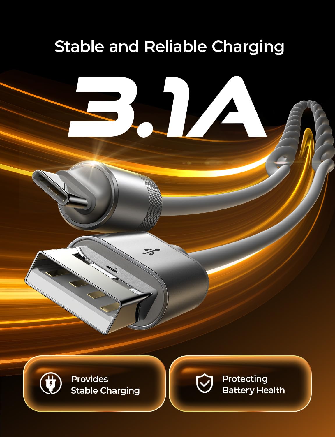 LISEN Coiled USB C Cable, 2 Pack for Android Auto & CarPlay Cable, Short USB A to USB C Cable Compatible with iPhone 17/16/15, Samsung Galaxy S25/S24/S23 A15/A14, Google Pixel 9/8, Space Gray 4FT