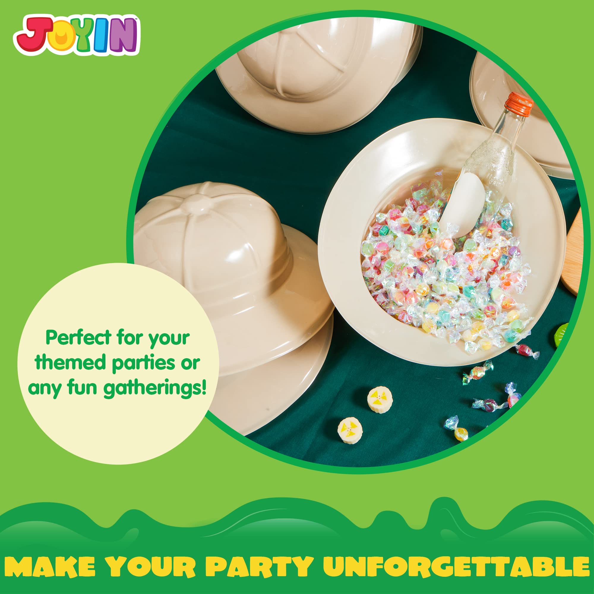 JOYIN 24 Pcs Safari Party Hats,Jungle Theme Animals Explorer Party Hat for Kids Dress Up, Themed Birthday Party and Safari Dress Up