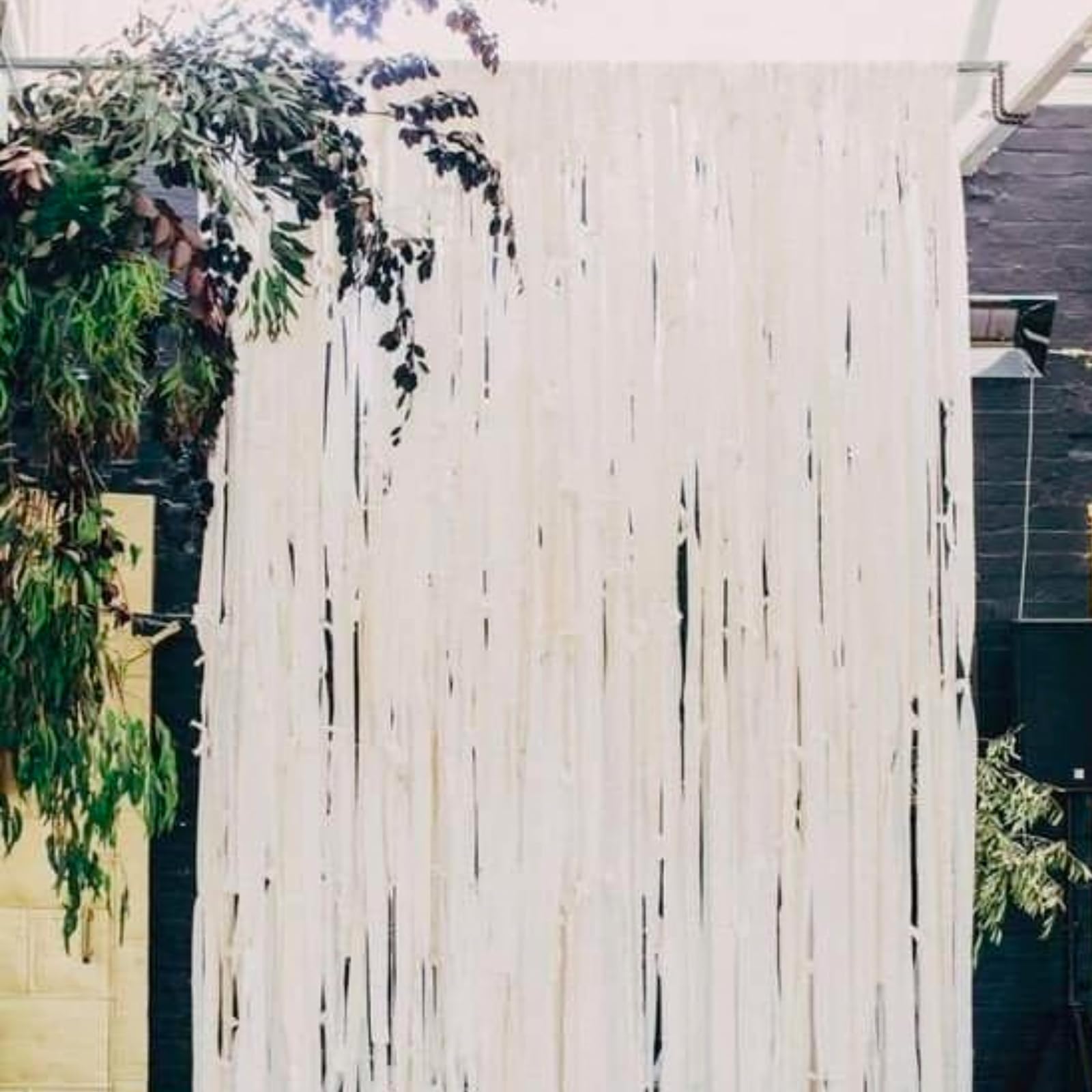 PartyWoo White Crepe Paper Streamers 4pcs 328ft Pack of Pearl White Crepe Paper Streamers for Wedding Graduation Baby Shower Engagement Anniversary Bachelorette Winter Birthday Party Decorations