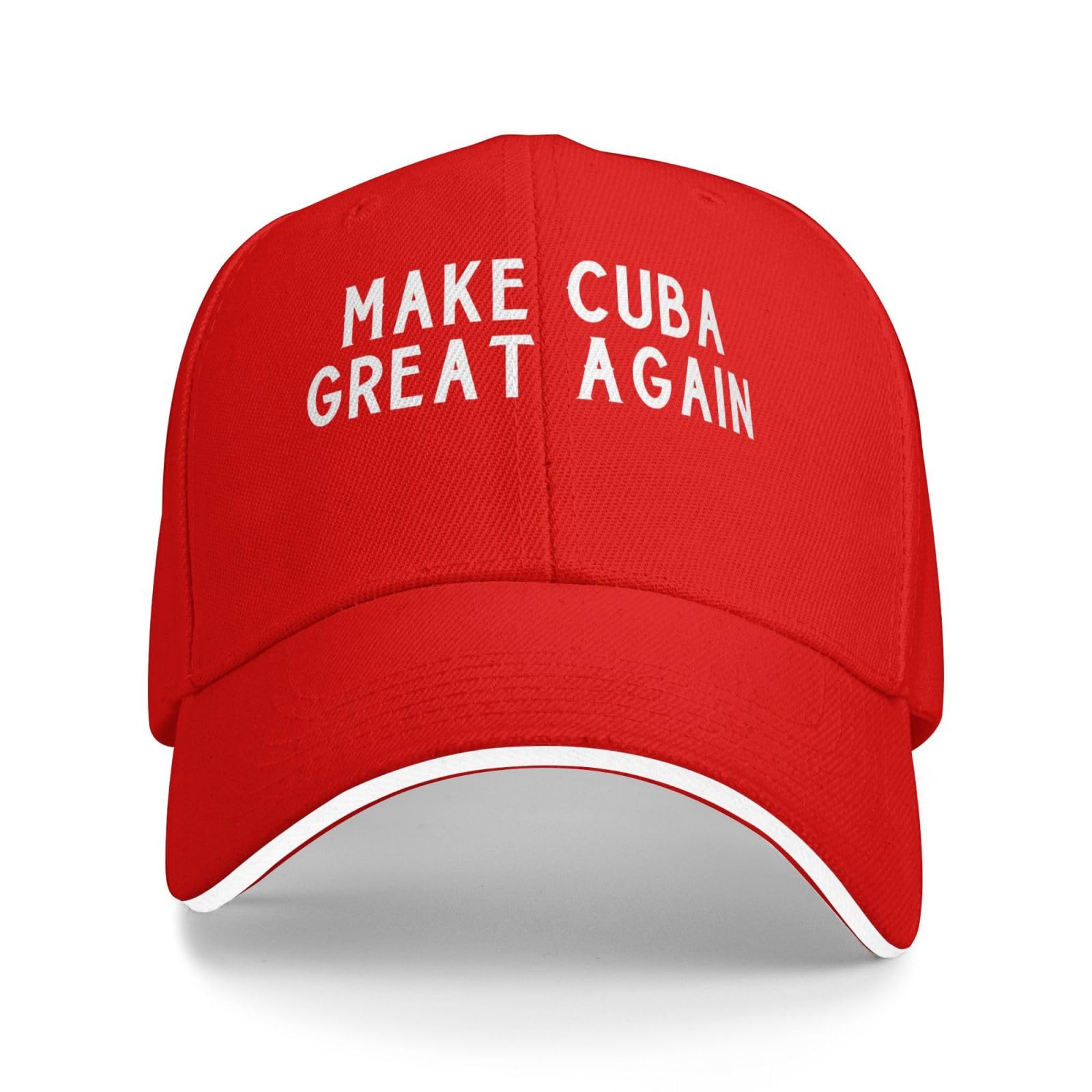 Make Cuba Great Again Baseball Caps Dad Hats Adjustable Trucker Hat for Men Women,Red