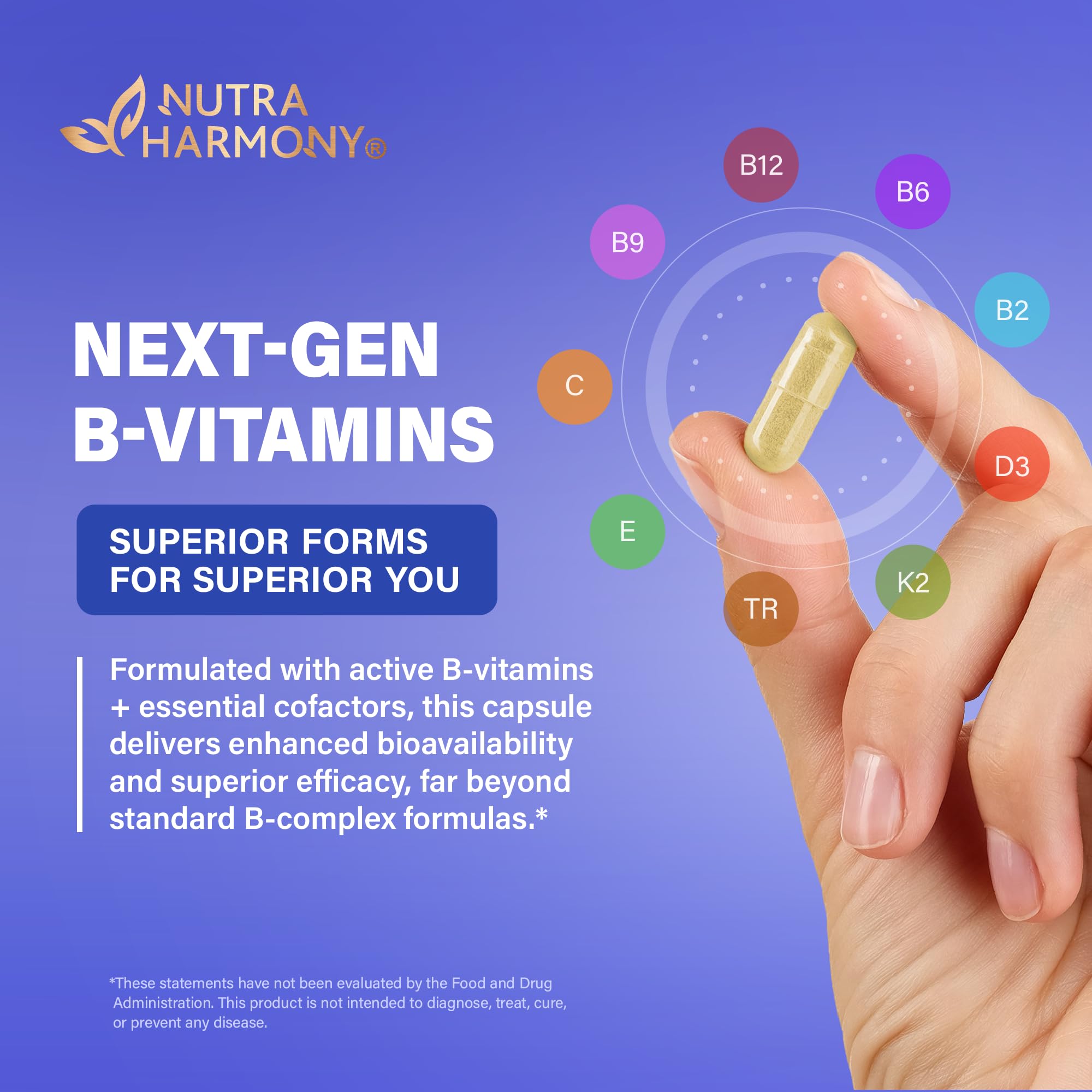 Methylated Multivitamin - B2, B6, 5-MTHF & B12 | Antioxidants C & E | Vitamin D3 & K2 - for Men & Women - 9-in-1 MTHFR Supplement with TMG - Energy, Brain & Mood - Vegan - Made in USA - 120 Capsules