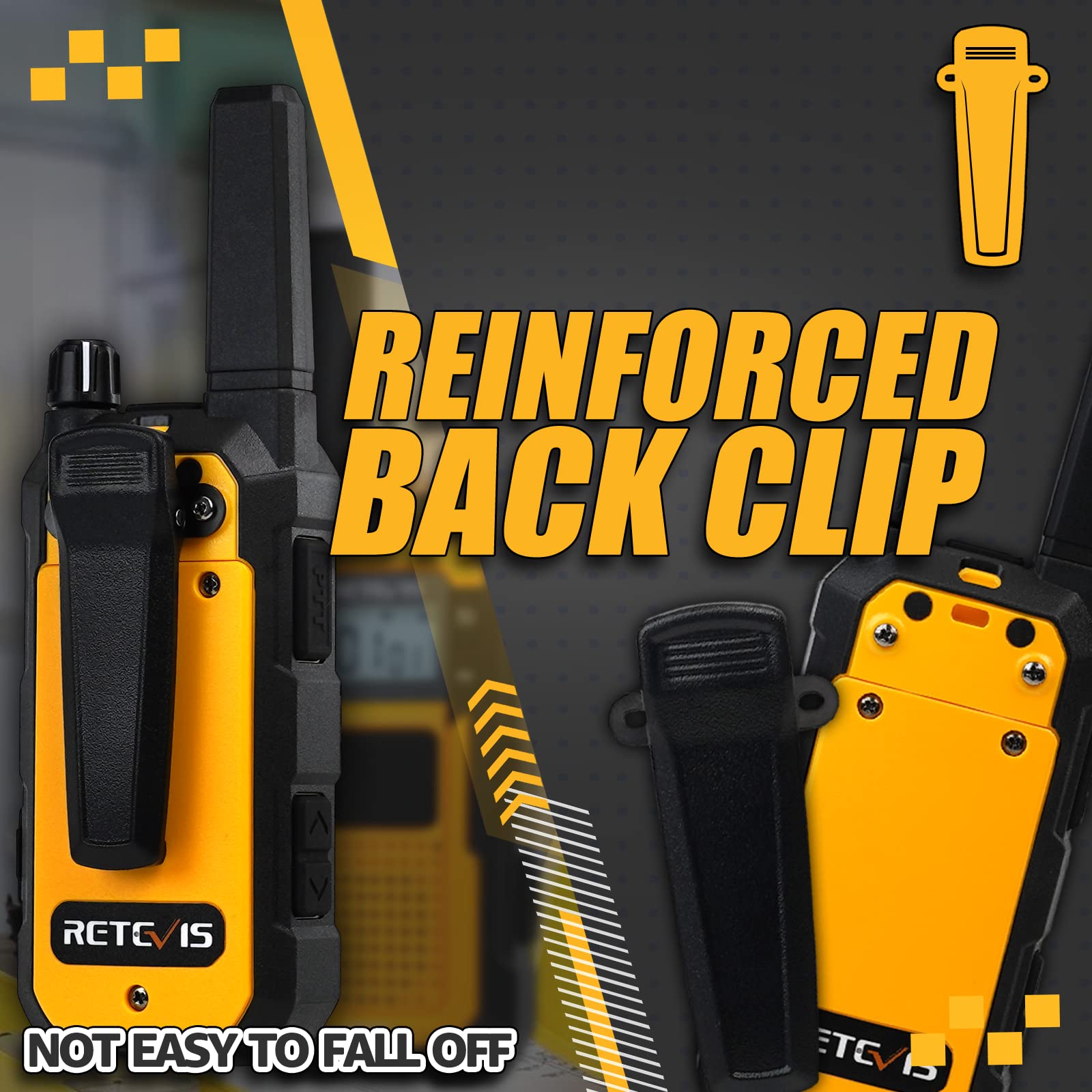 Retevis RB48 2 Way Radio Long Range, IP67 Waterproof Walkie Talkies Adults, Professional Heavy Duty Two Way Radios, Advanced Triple Proof, for Job Site Construction Warehouse(6 Pack)