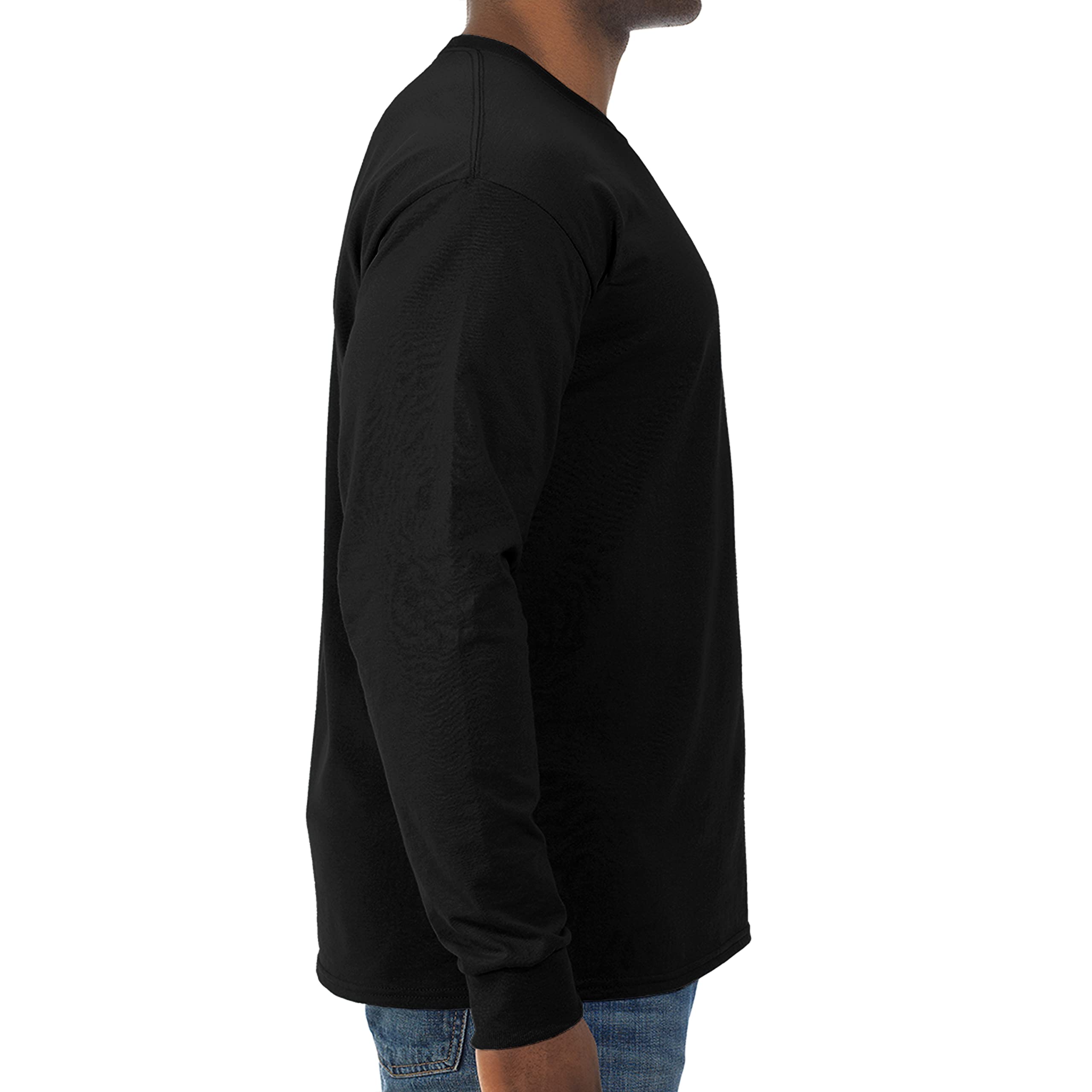 Jerzees Mens Dri-Power Long Sleeve T-Shirt T Shirt, Black, Small US