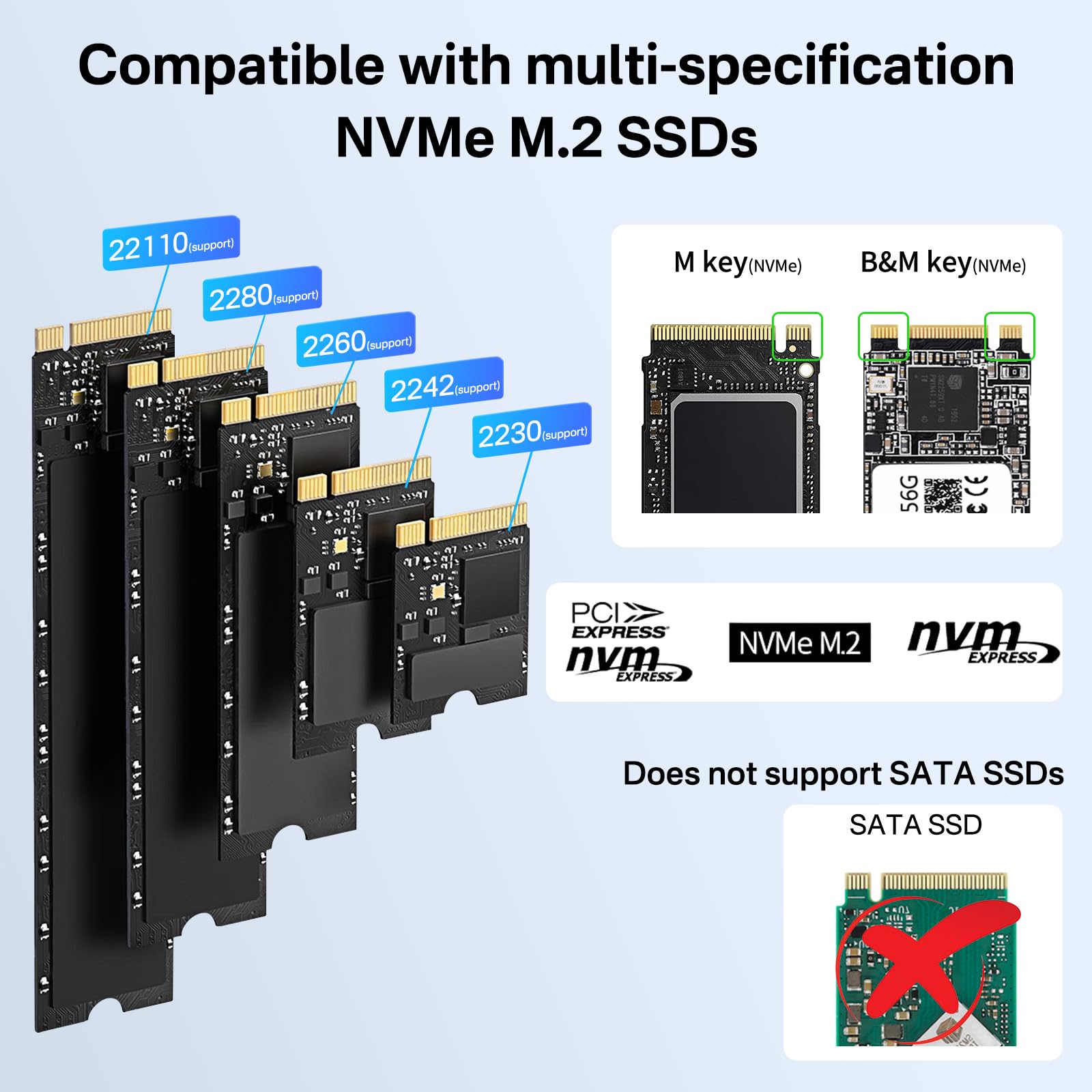 ACASIS NVMe M.2 Duplicator Dual-Bay Offline Clone USB C to NVME Docking Station for M2 SSD M Key Hard Drives Enclosure (M03) (M03)