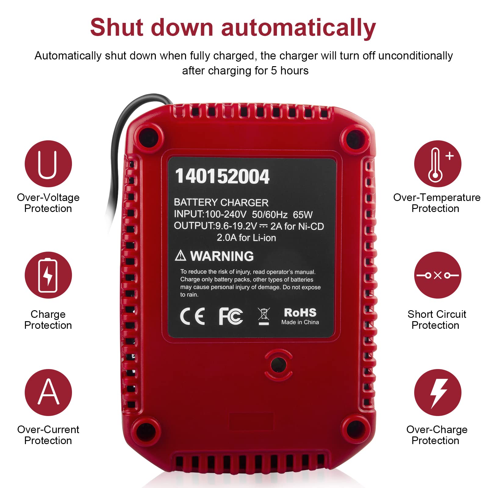Futurebatt 19.2V Quick Charger (Dual-Chemistry) for Craftsman Tools 19.2-Volt C3 XCP Lithium-Ion & Ni-Cad Diehard Battery Charger