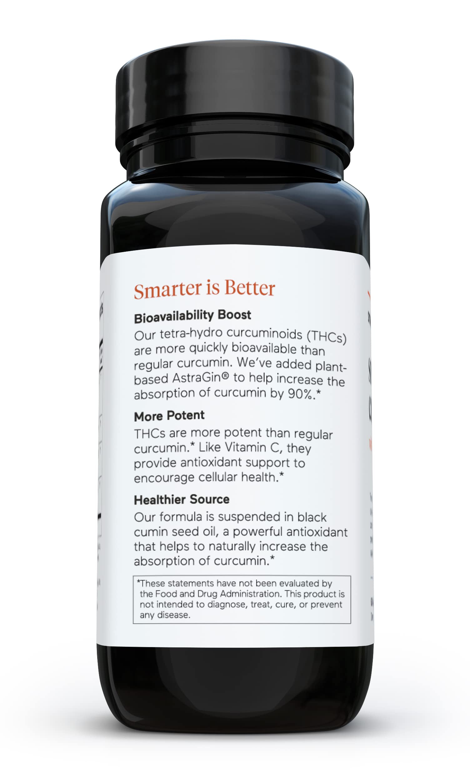 Smarter Nutrition Curcumin Softgels - Potent & Bioavailable, Active Curcumin Standardized to 95% Tetrahydrocurcuminoids with AstraGin Black Cumin Seed Oil & Ginger (60 Count (Pack of 3)