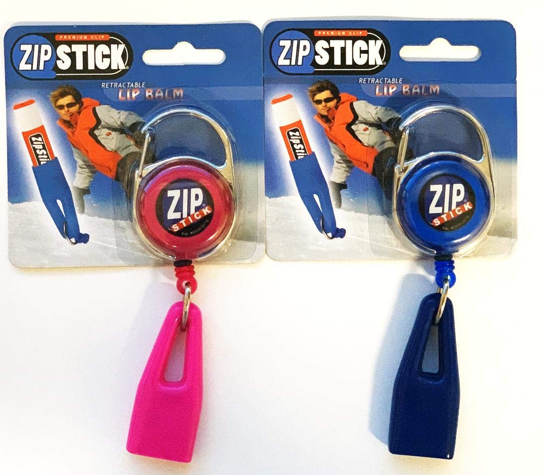 Zip Stick Retractable Lip Balm Holder - Assorted Colors (2Pack)