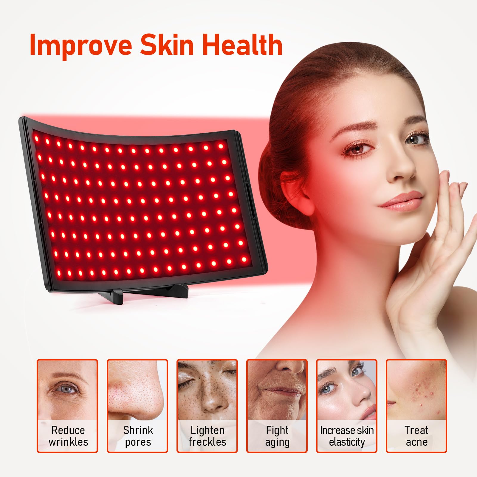 Viconor Red Light Therapy for Face,Red Light Therapy Lamp Back Relief Device,Infrared Light Therapy for Body 660nm&Near Infrared 850nm Red Light Therapy Device Skin Care at Home Muscles,Joints