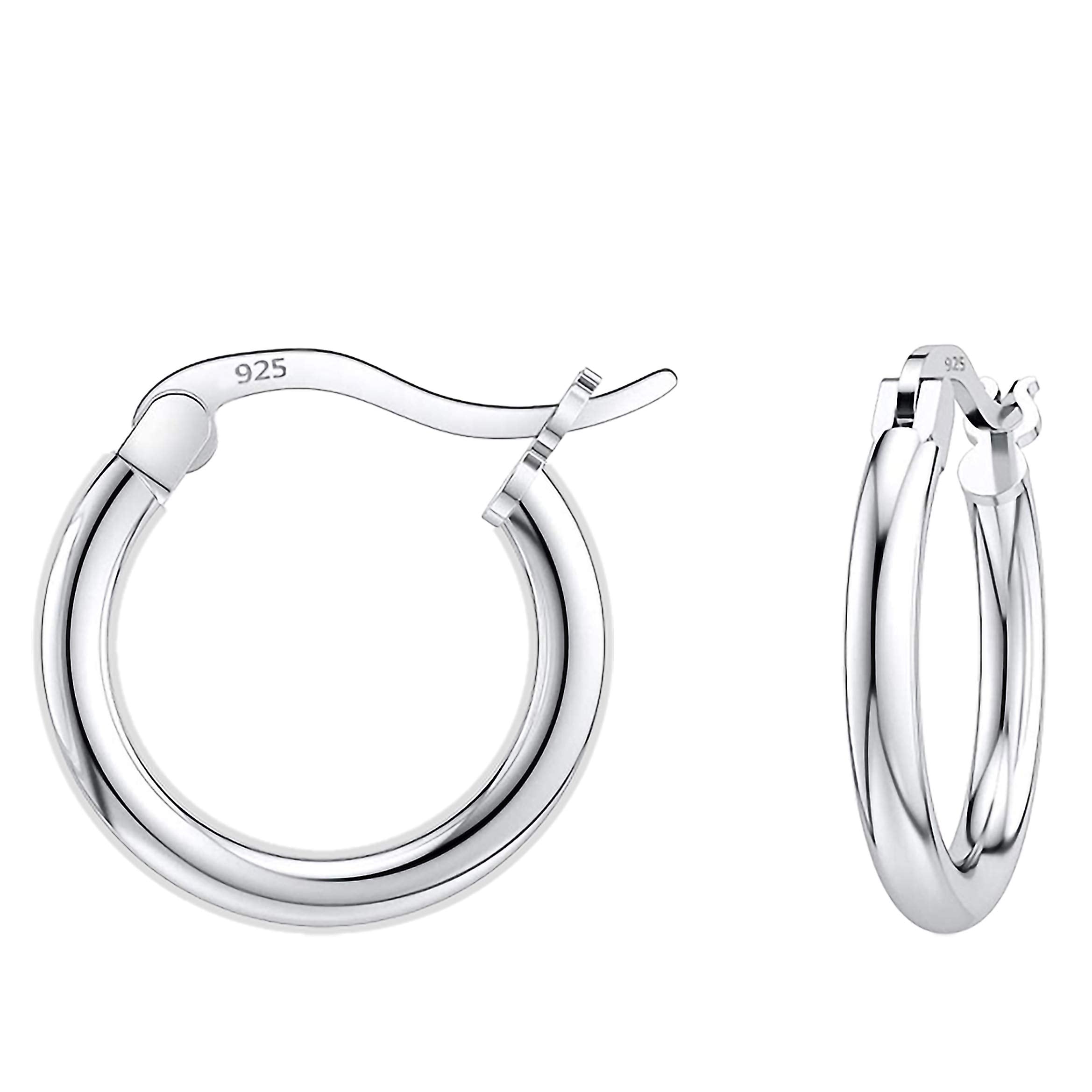 Savlano 925 Sterling silver Round Hoop Earrings for Women, Girls & Men Comes in 10MM-25MM (12)