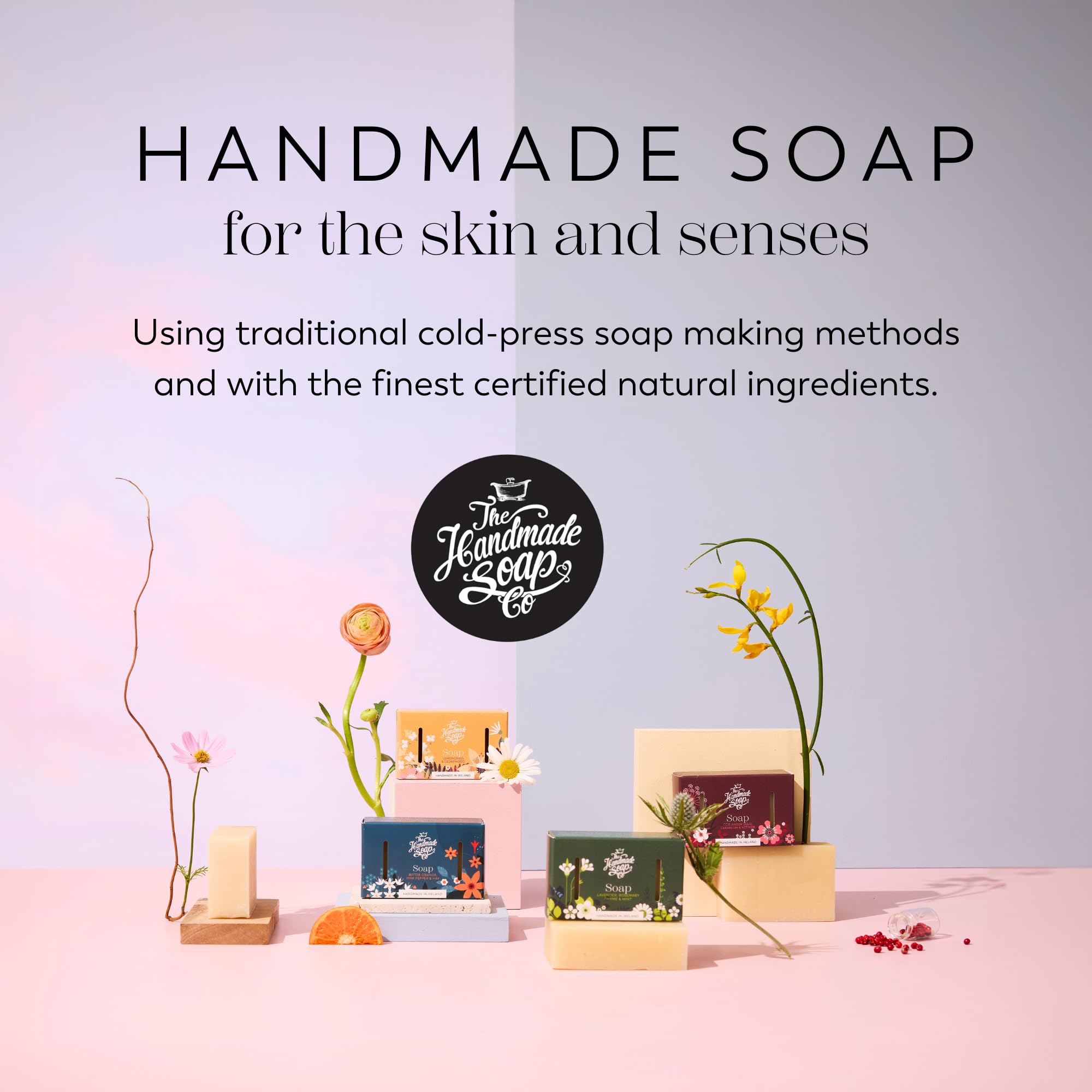 The Handmade Soap Company Soap Bar, Lemongrass & Cedarwood Handmade Bar of Soap, Natural Bar Soap, Organic Bath Soap, Cruelty Free & Vegan Hand Soap Bar, 3.5 oz