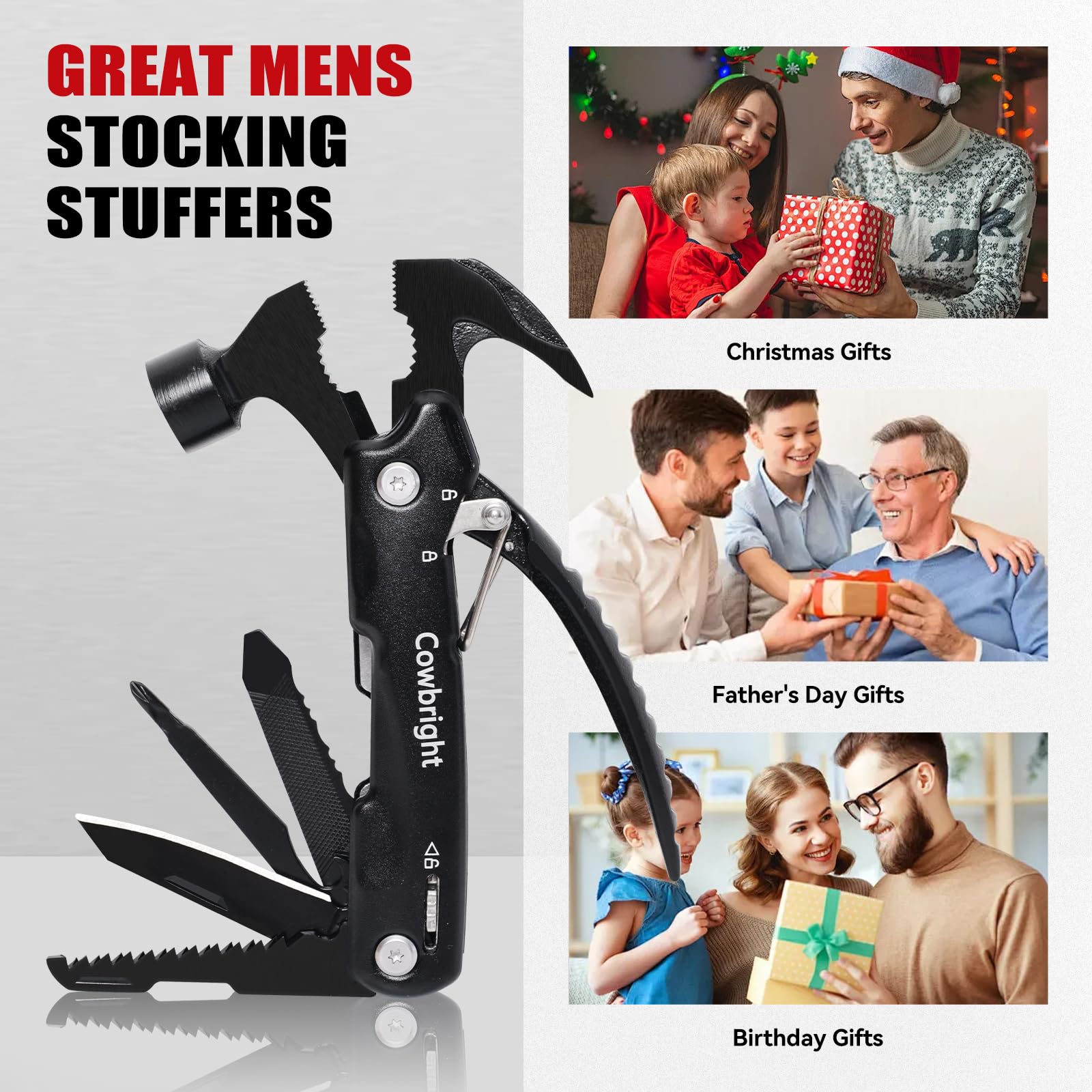 Gifts for Men Hammer Multitool Unique Gifts For Men Who Have Everything -Mens Gifts for Dad Him Husband Gadget Gifts -Stocking Stuffers for Adults Men Christmas Gifts for Men 2024