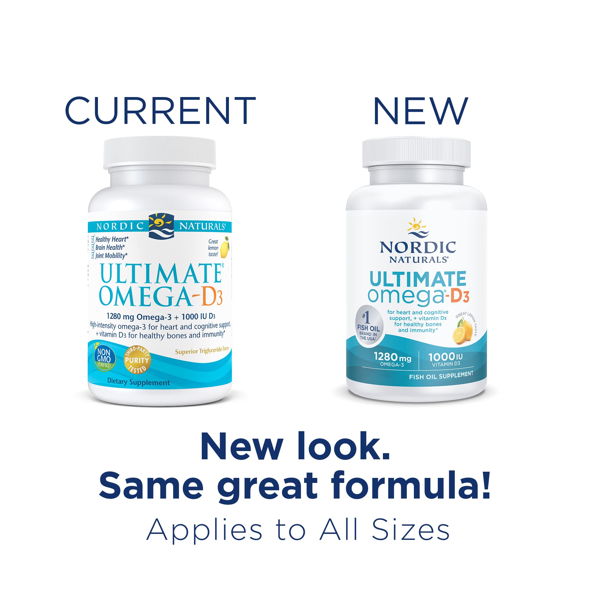 Nordic Naturals Ultimate Omega-D3, Lemon Flavor - 90 Soft Gels - 1280 mg Omega-3 + 1000 IU Vitamin D3 - Omega-3 Fish Oil - EPA & DHA - Promotes Brain, Heart, Joint, & Immune Health - 45 Servings