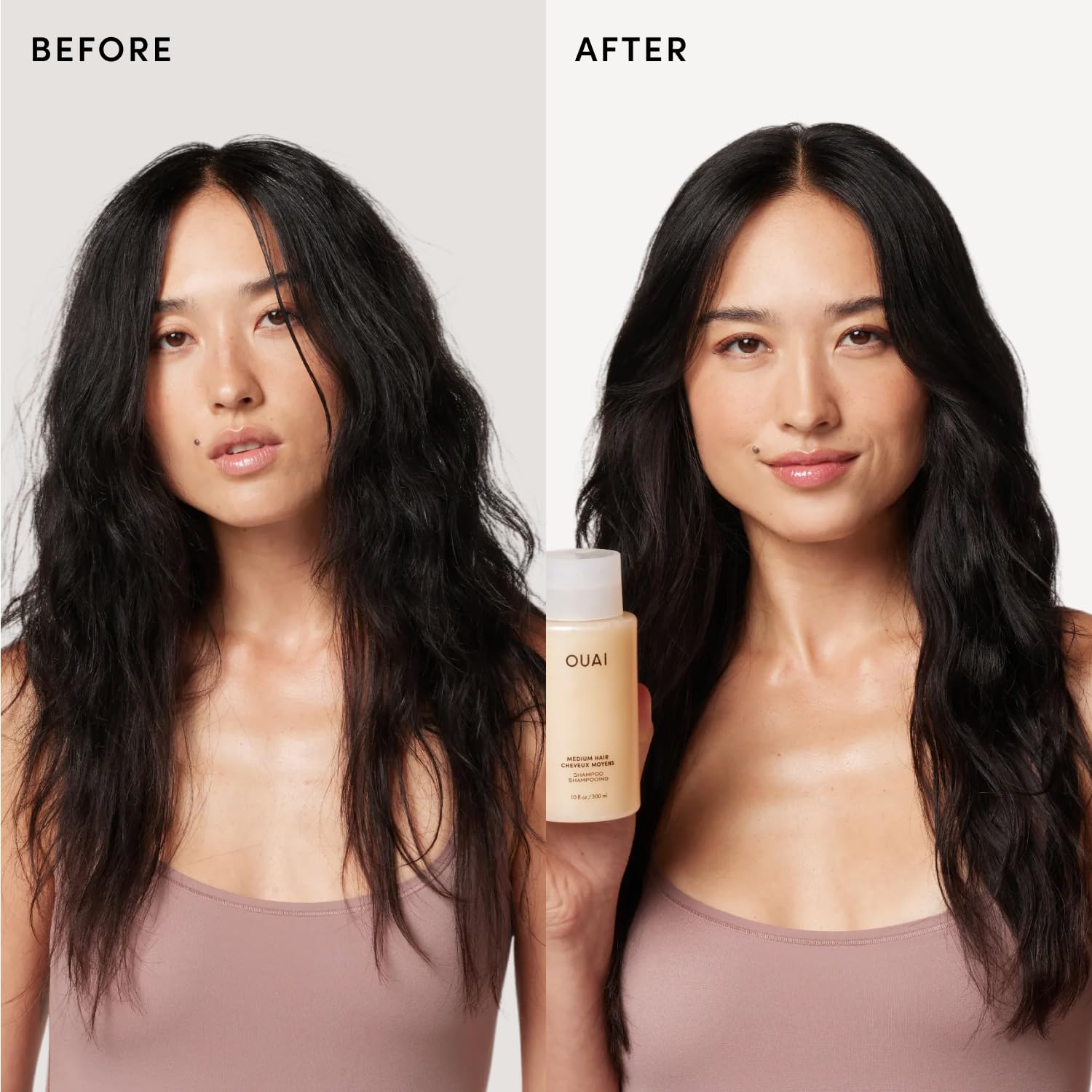 OUAI Medium Hair Shampoo and Conditioner Set - Sulfate-Free Shampoo and Conditioner for Women & Men - Made with Keratin, Shea Butter & Avocado Oil - Free of Parabens & Phthalates (10 Fl Oz)